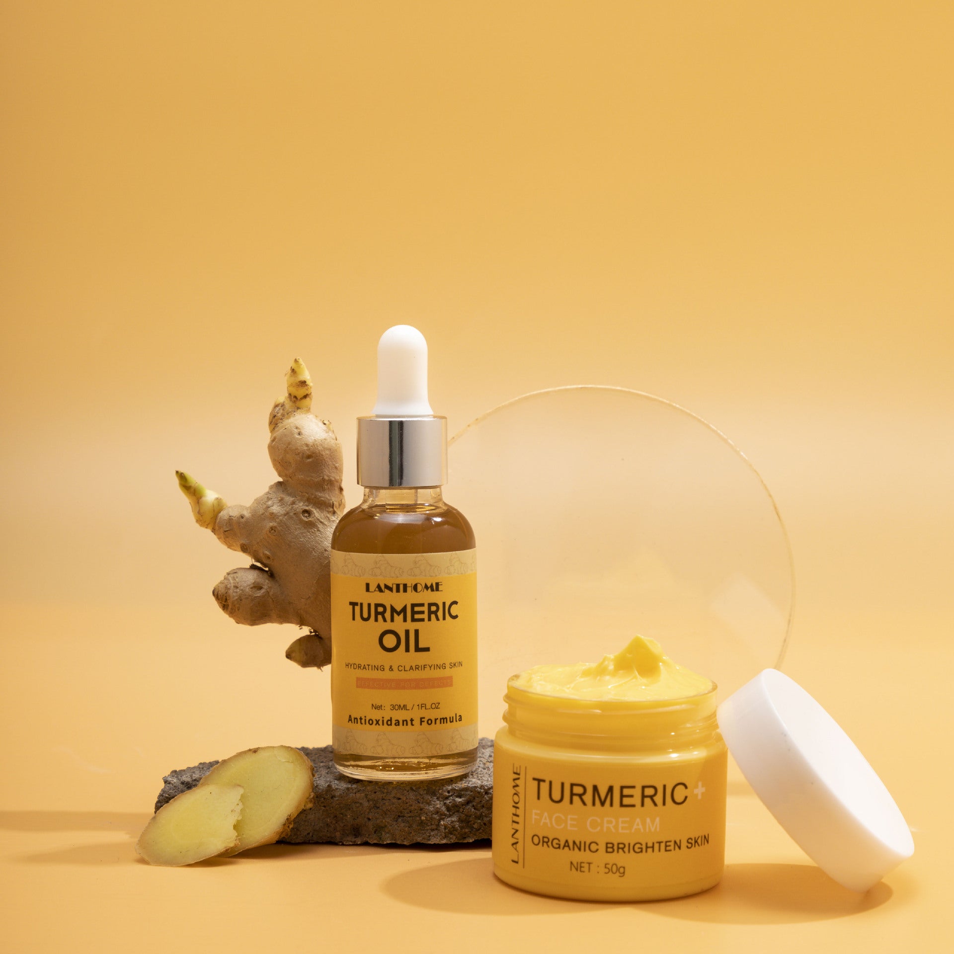 Organic Turmeric Essential Oil Skincare Set - Moisturizing & Repairing Face Serum for Bright, Hydrated Skin - Anti-Aging & Dullness Relief - Perfect for Night Routine & Spa Days