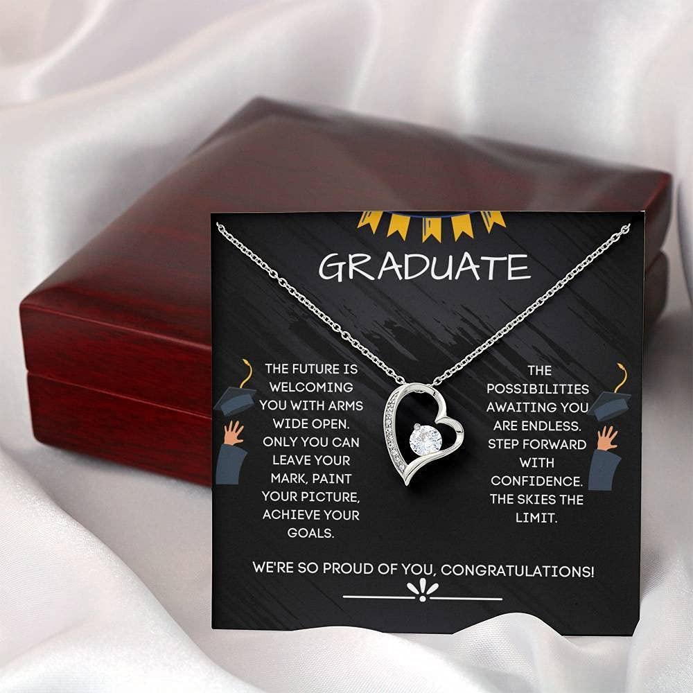 Personalized Graduation Jewelry Gift for 2021 Graduate - Forever Love Necklace with Sky Design | Thoughtful Graduation Present for High School & College Seniors | Perfect for Commencement Ceremonies, Graduation Parties & Memory Keepsakes