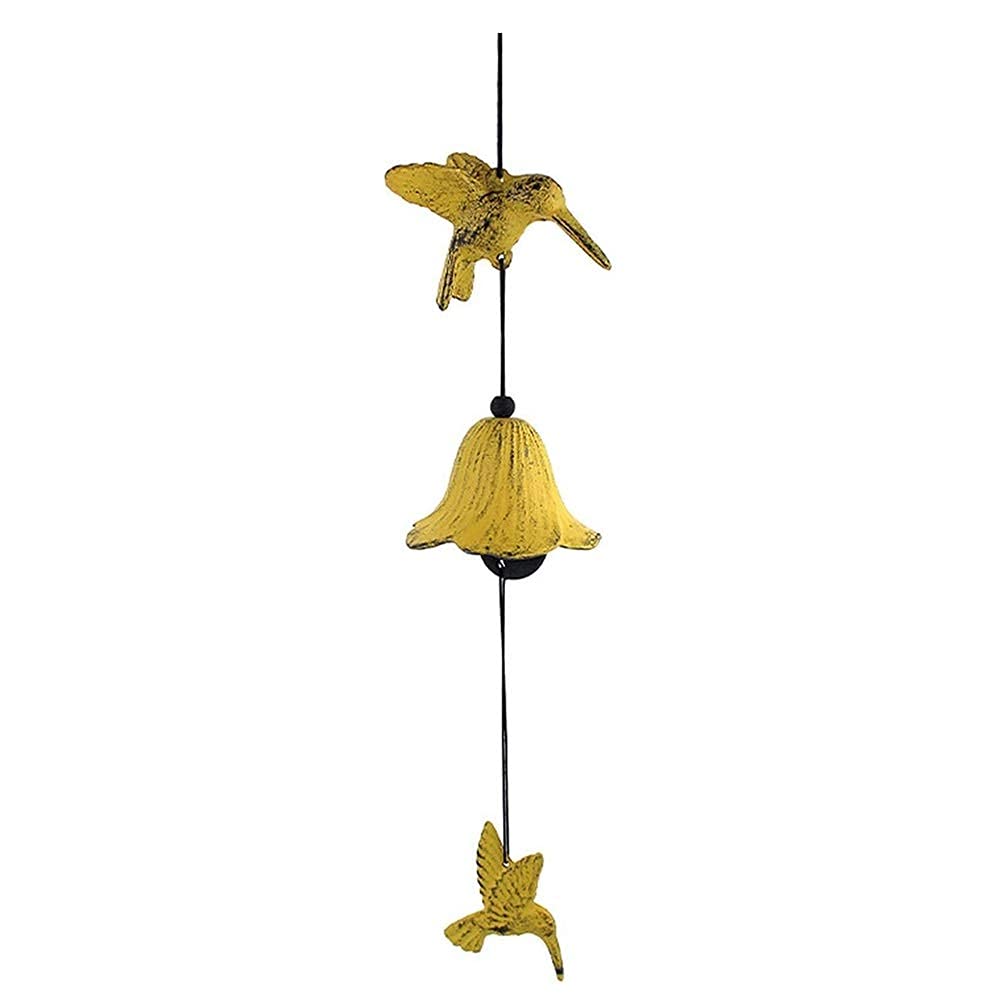 Antique Cast Iron Hanging Doorbell - Hand Painted Sunflower Double-Sided Rustic Wall Bell for Garden & Home Decor (3Pcs Set) - Perfect for Farmhouse, Cottage, and Vintage Style Outdoor Spaces