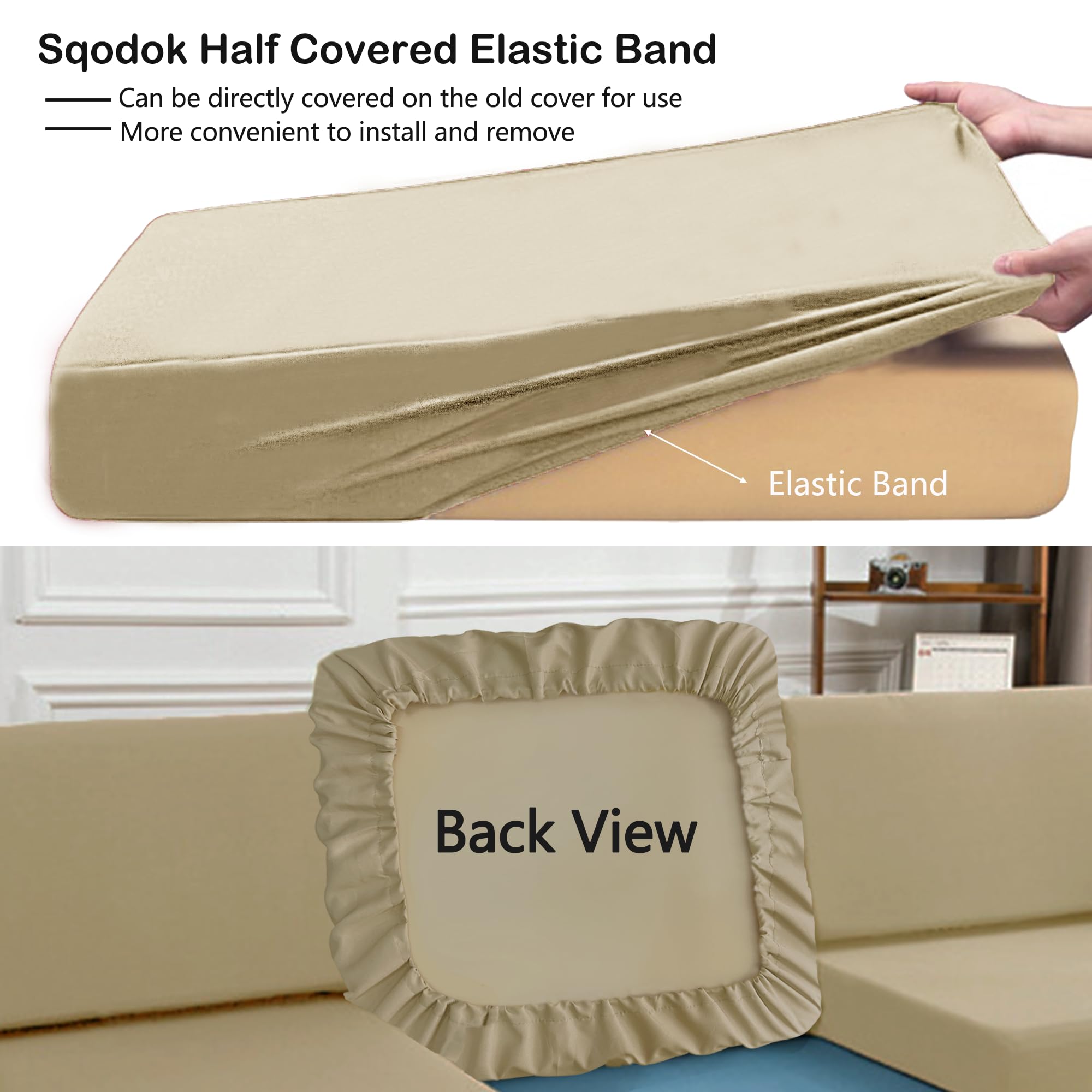 Waterproof Outdoor Cushion Covers - Stretchable Patio Chair Slipcovers, Machine Washable Sofa Cushion Protectors | Breathable, Durable & Pet-Friendly Furniture Covers for Deck, Garden & Poolside Use