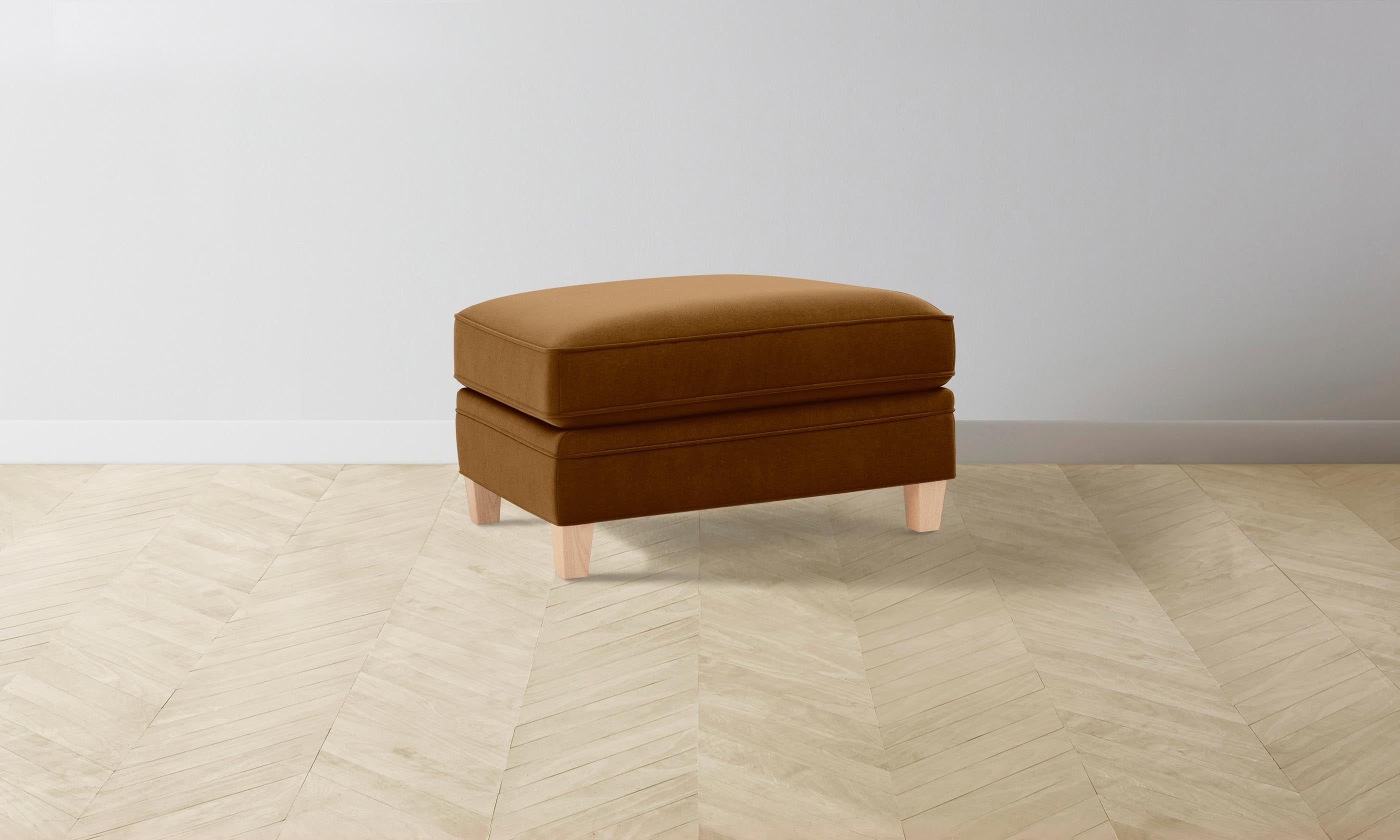 Carmine Ottoman - Luxurious Mohair Upholstery in Rich Brown Sugar - Perfect for Living Room, Bedroom, or Office Decor