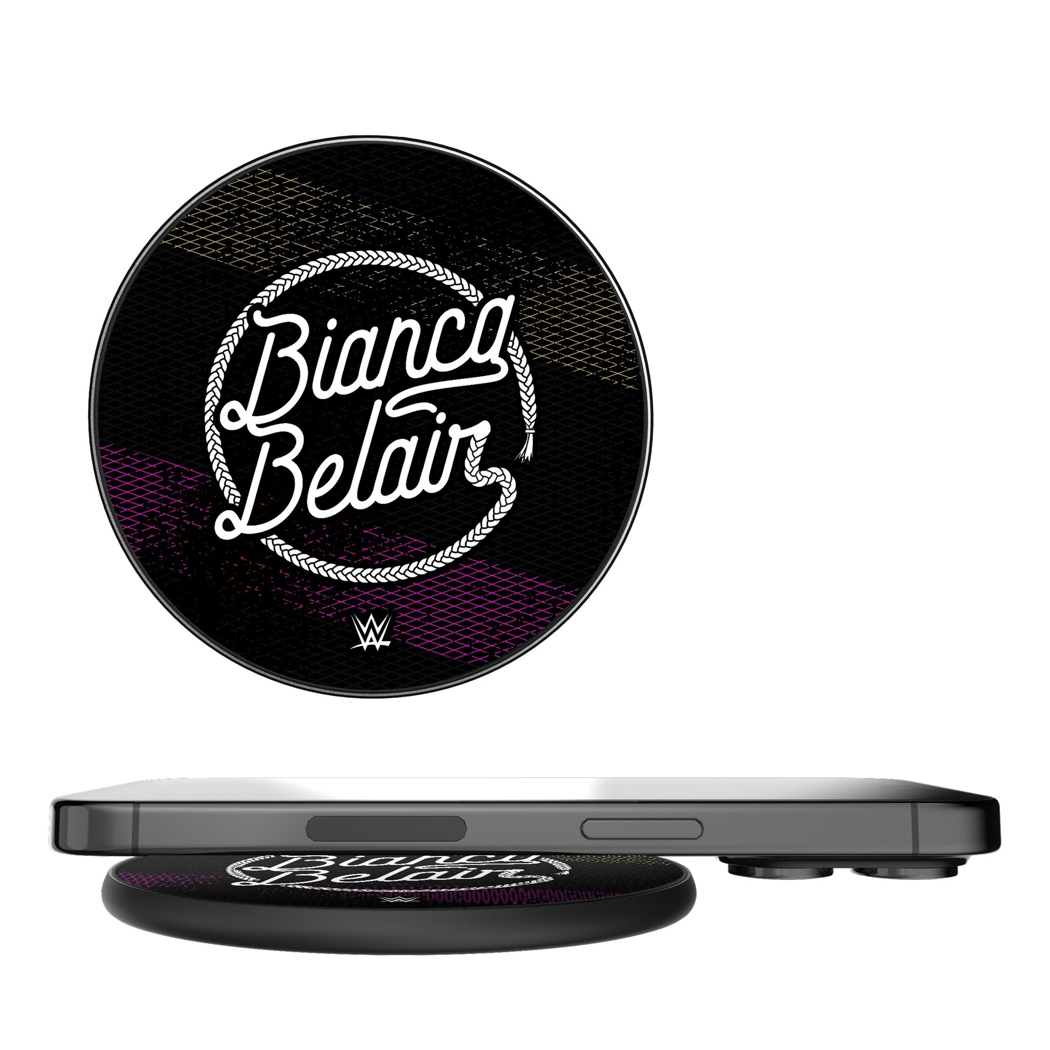 Bianca Belair 15W Fast Wireless Charger - Qi Certified, Steel Finish - Perfect for iPhone, Samsung, AirPods - Home, Office, Car Charging Station