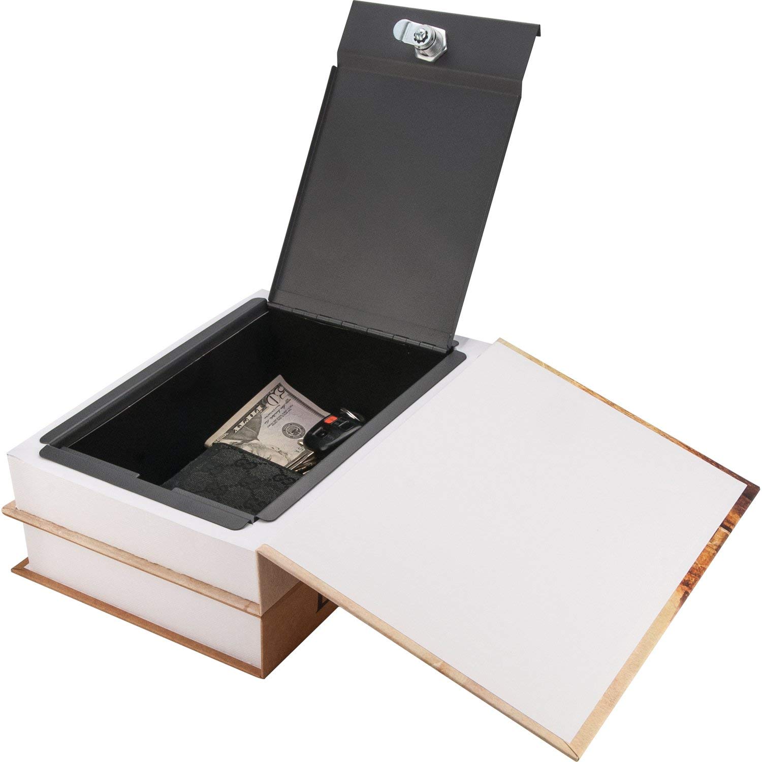 Barska Portable Diversion Dual Book Safe - Hidden Lock Box for Valuables & Personal Items | Secure Storage for Home, Office & Travel | Discreet Concealed Safe for Cash, Jewelry & Documents
