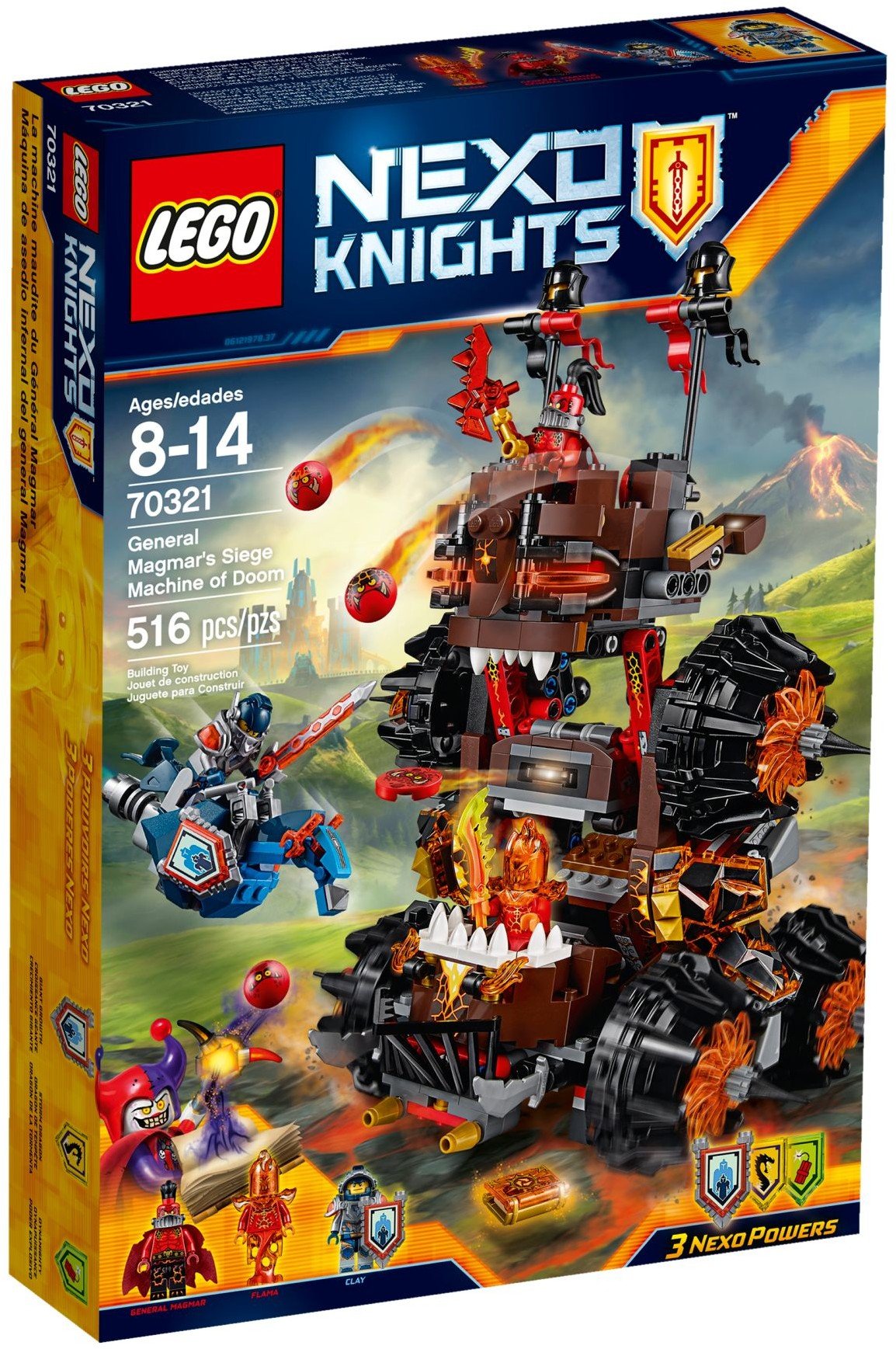 LEGO Nexo Knights 70321 The Cursed Magma Mech Building Set for Kids - Battle The Evil General Magmar with This Epic Castle Toy for Creative Play & Adventure Scenes