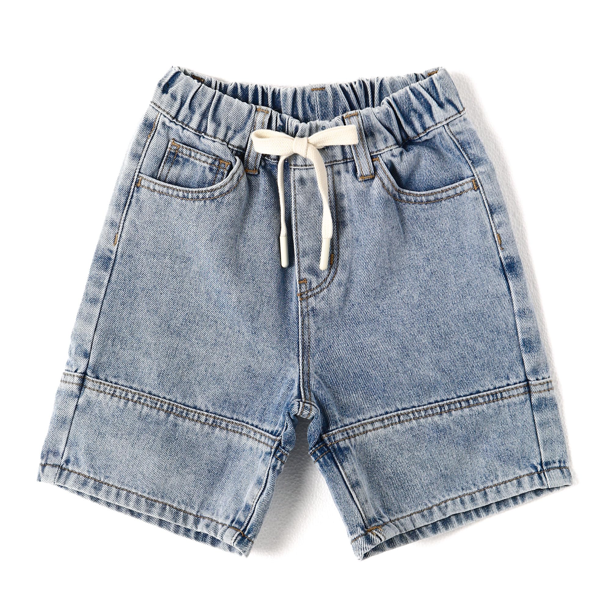 KIDSCOOL SPACE Baby & Toddler Denim Shorts for Boys - Elastic Waist with Adjustable Drawstring - Comfortable Summer Jeans Shorts - Perfect for Playtime, Beach & Outdoor Activities