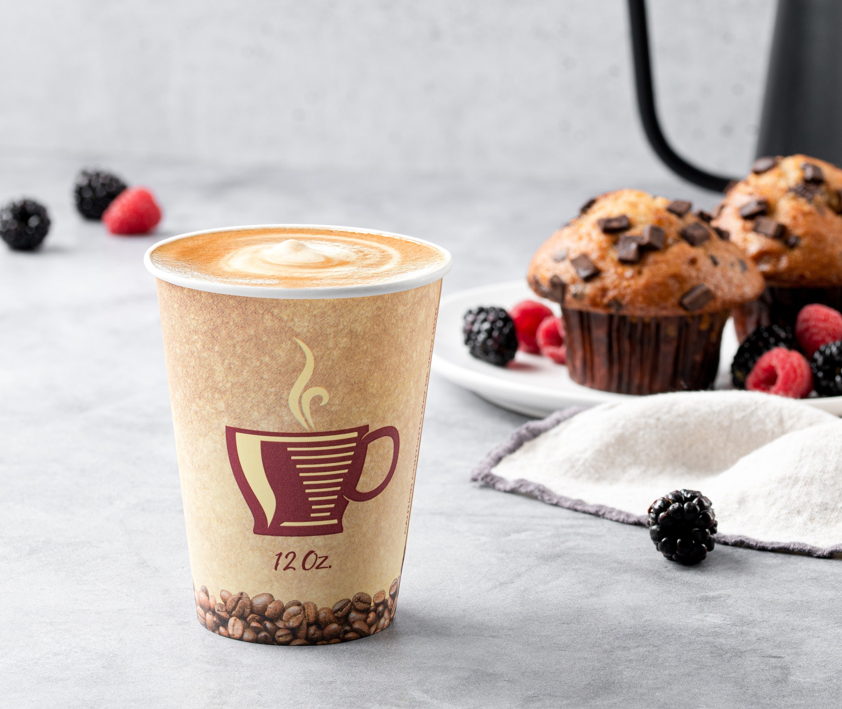 Eco-Friendly Disposable Paper Coffee Cups with Lids - 12oz/16oz Bulk Pack for Hot & Cold Beverages - Perfect for Office, Cafes, and Home Use