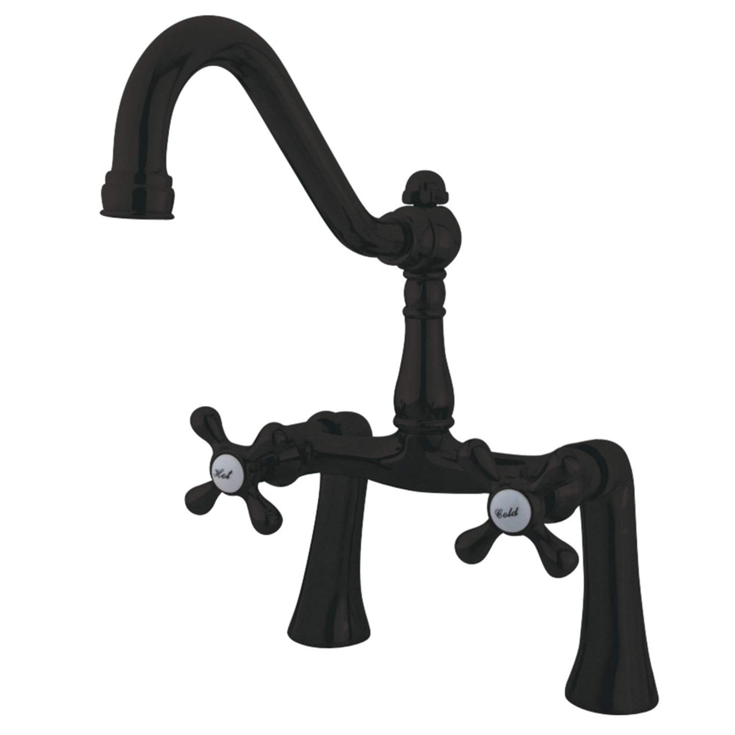 Kingston Brass KS3235AX Oil Rubbed Bronze Clawfoot Tub Faucet - 7 x 10.81 x 12.63 Inches - Vintage Style Bathroom Fixture for Restoration Projects & Luxury Bathrooms