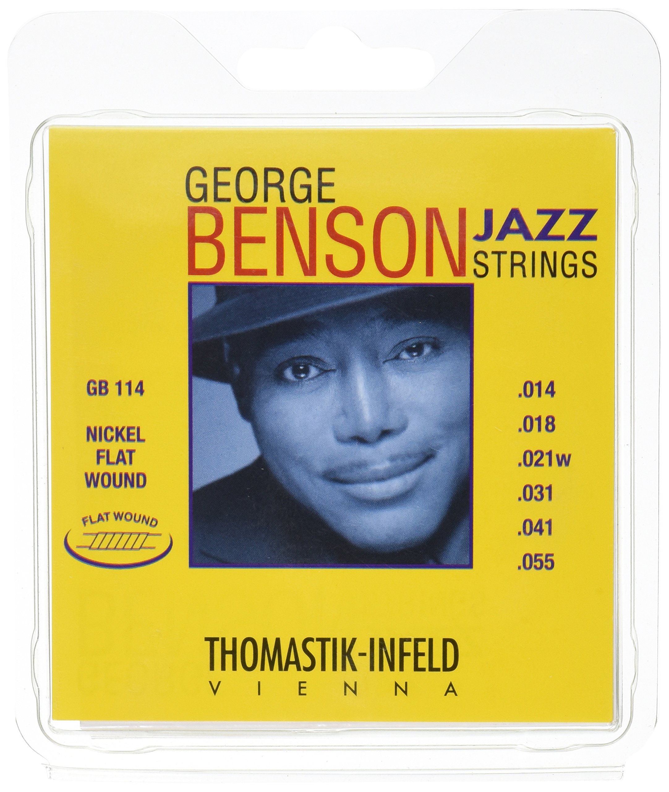 Thomastik-Infeld GB114 Jazz Guitar Strings - George Benson Signature 6-String Pure Nickel Flatwound Set (E B G D A E) | Perfect for Smooth Jazz, Blues & Studio Recording