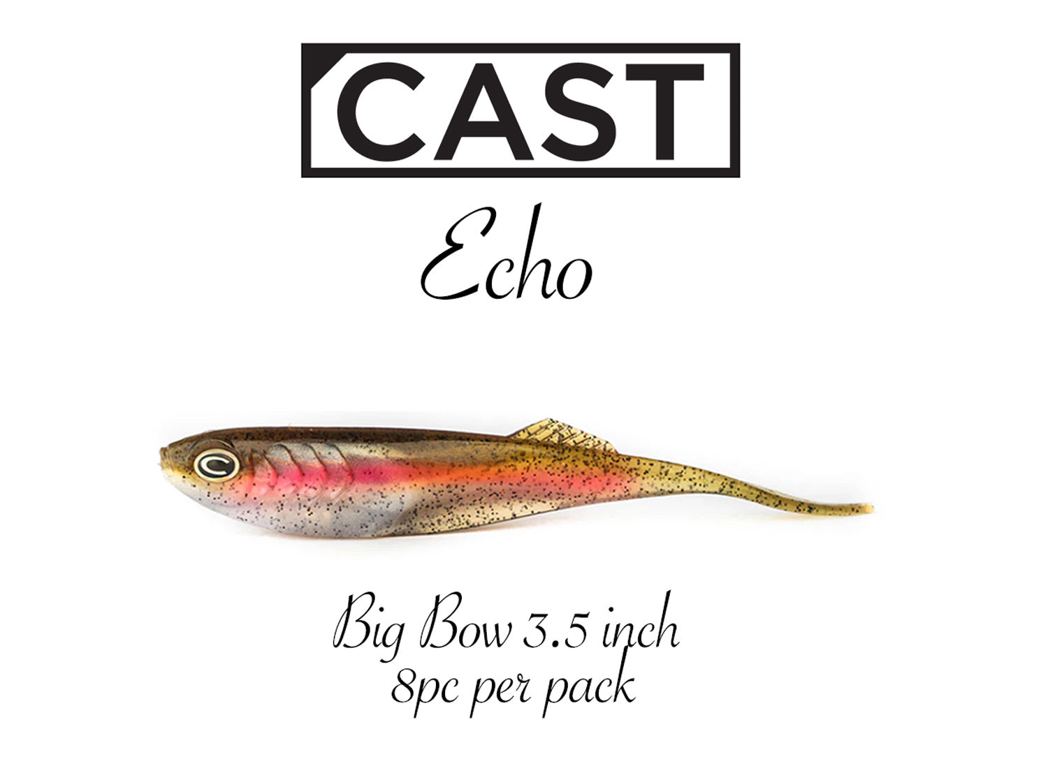 CAST Echo Soft Plastics - Premium Fishing Lures for Bass, Trout & Walleye | Slow Sinking Bait for Freshwater & Saltwater Fishing | Ideal for Casting, Jigging & Trolling Techniques
