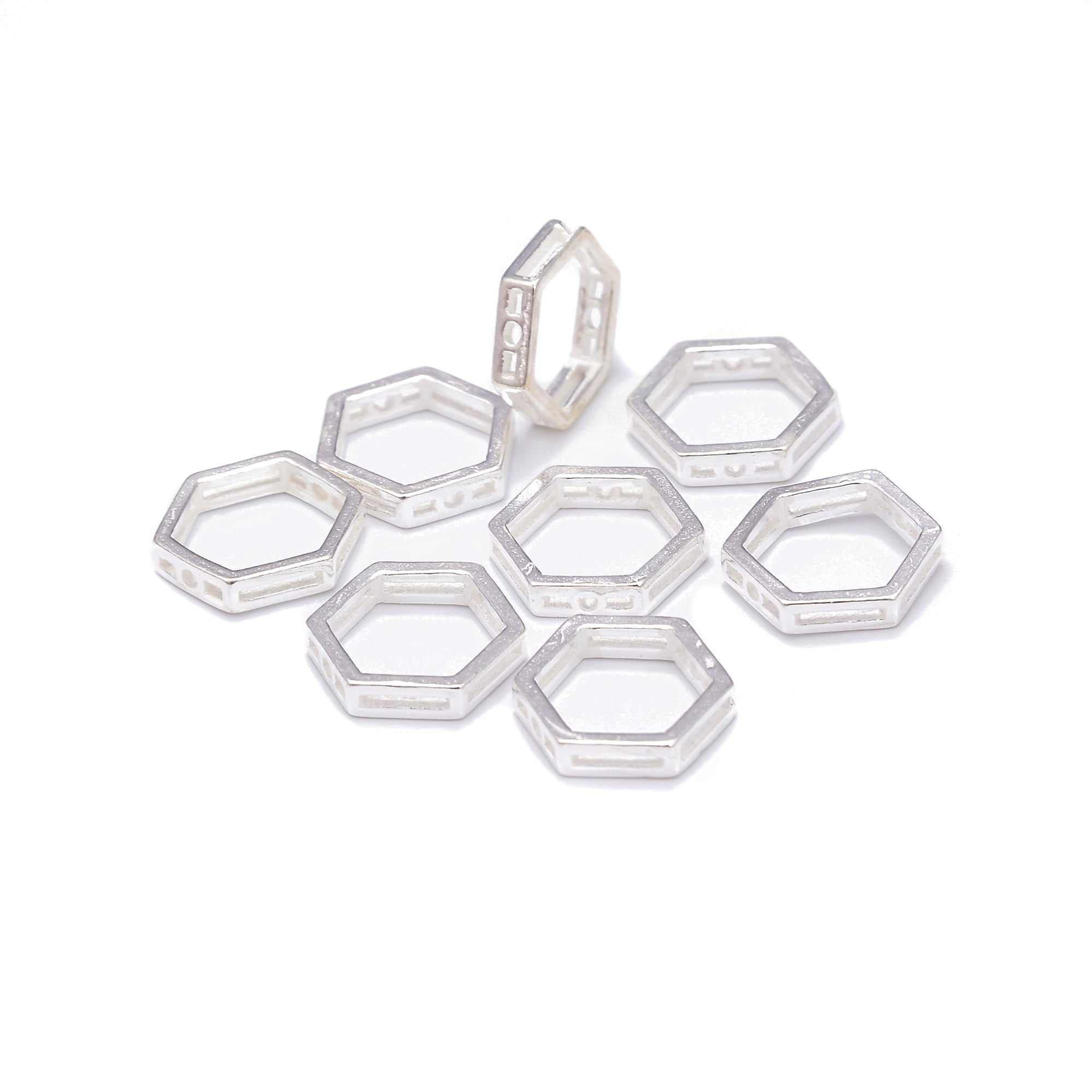 925 Sterling Silver Hollow Star Beads - 10mm Size (6pcs/Bag) - Perfect for DIY Jewelry Making, Bracelets & Necklace Designs