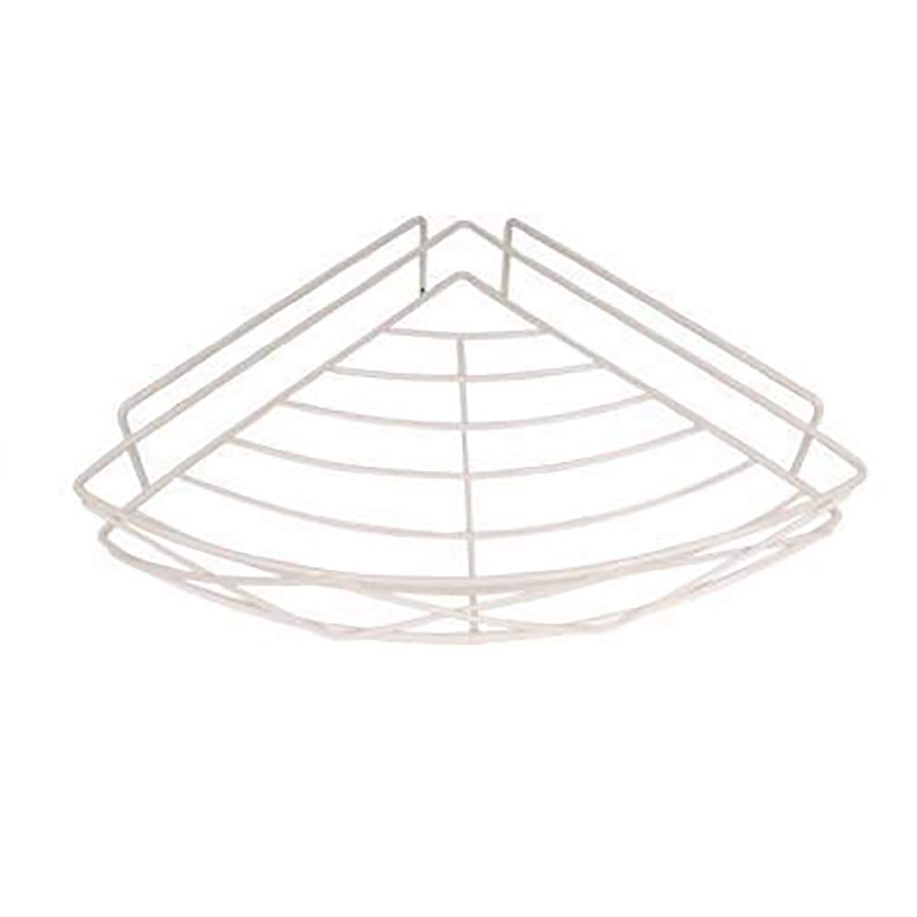Xiao Jian Bathroom Corner Shelf - Wall Mounted Triangle Storage Rack for Toiletries, Kitchen & Bathroom Organization, No Drill Installation, Wrought Iron White (Perfect for Small Spaces, Apartments & RV Bathrooms)