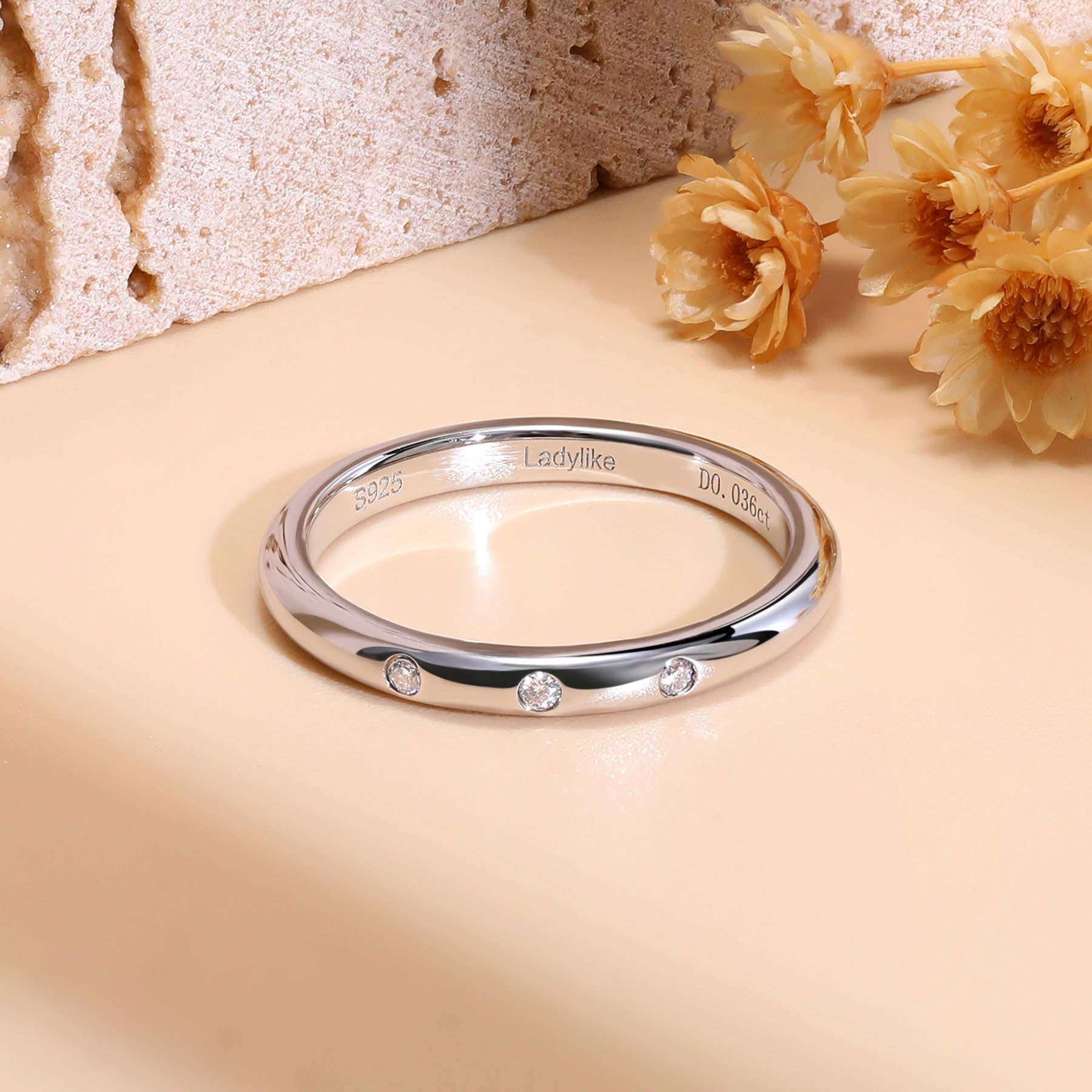 3 Stone Moissanite Ring for Women - D Color VVS1 Bezel Set Wedding Band in Sterling Silver | Anniversary Gift for Her | Perfect for Engagement, Proposal & Special Occasions