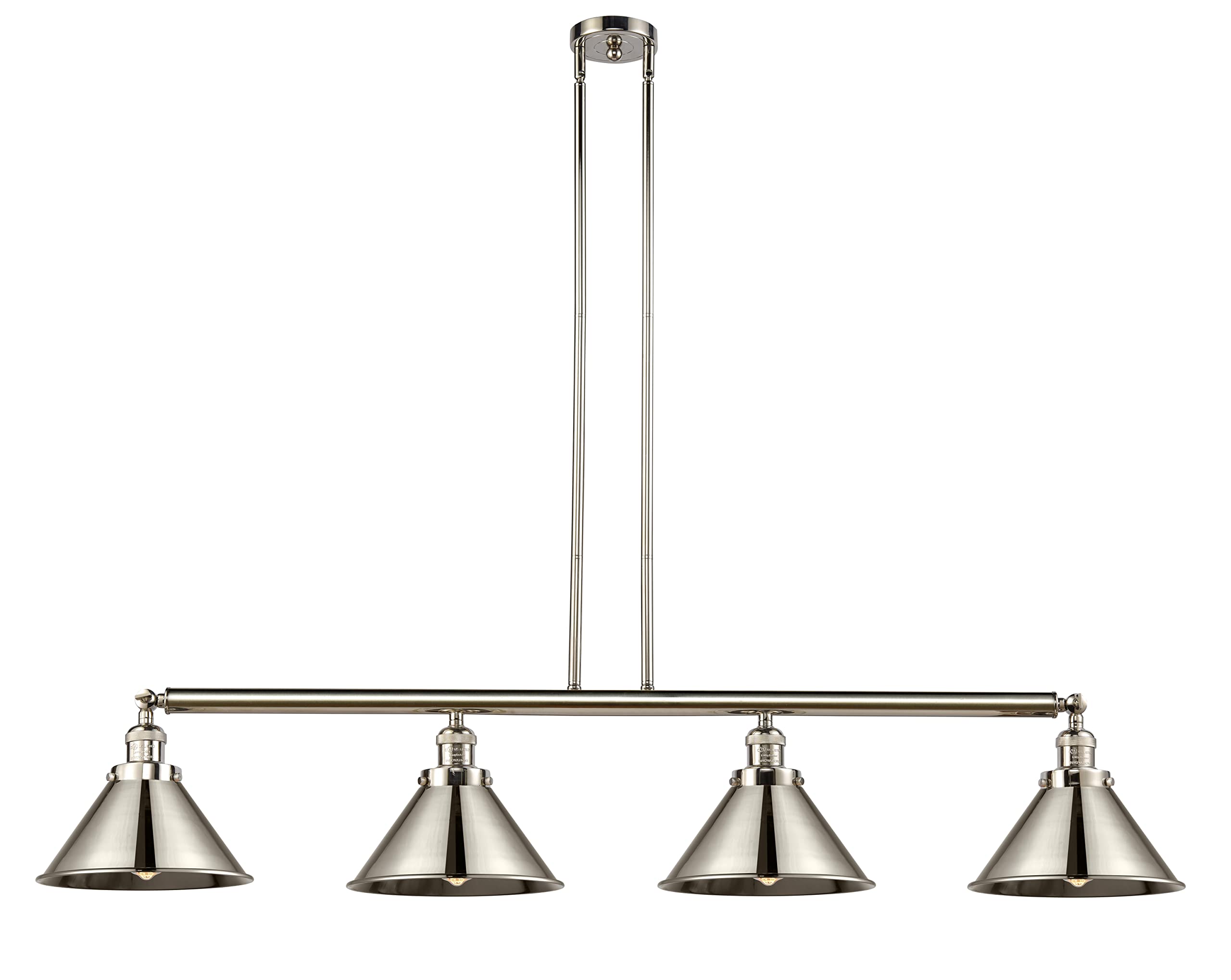 214-PN-M10-PN-LED Briarcliff 3-Light Island Pendant Light in Polished Nickel - Perfect for Kitchen Islands, Dining Rooms, and Modern Home Lighting