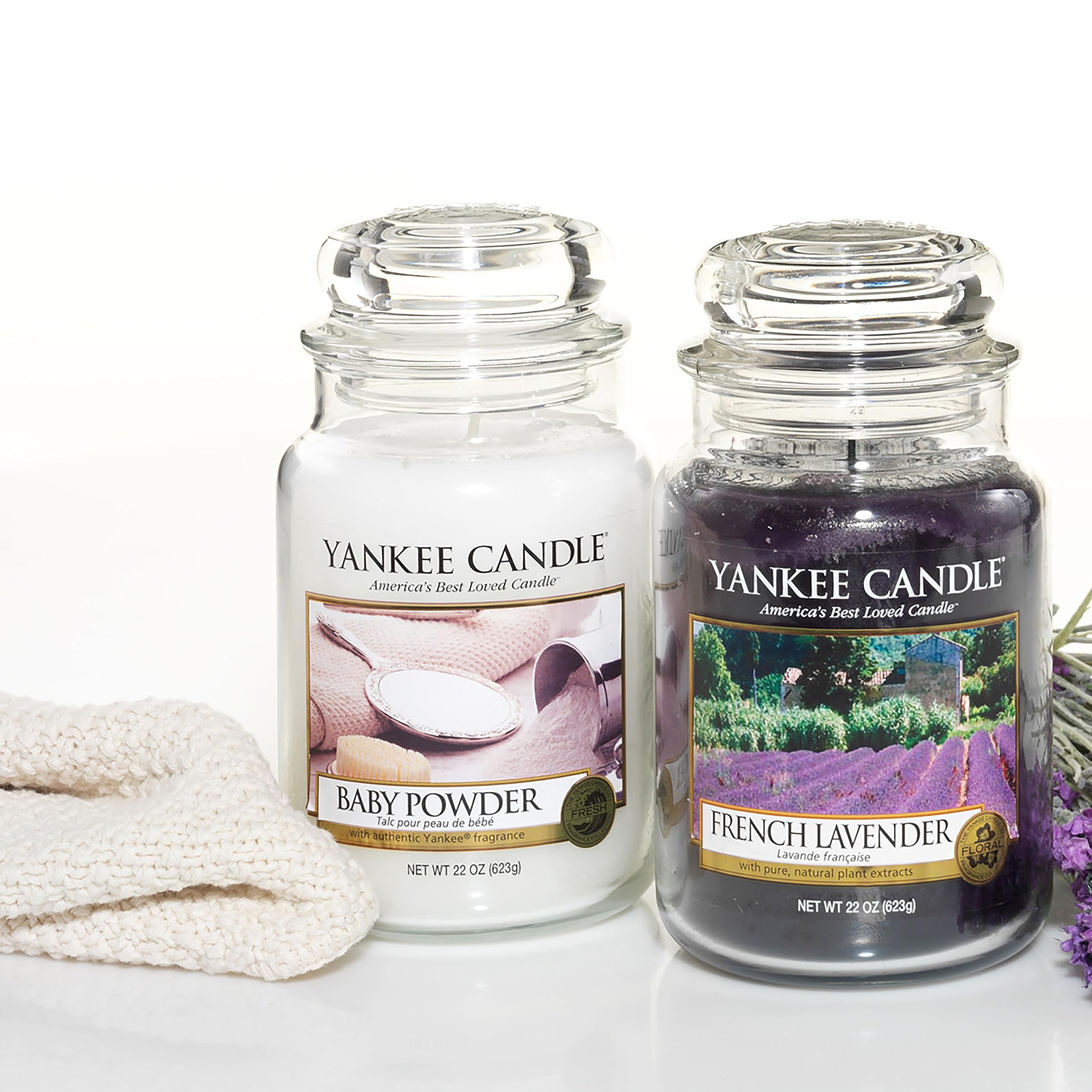 Yankee Candle Baby Powder Scented Large Jar Candle - 14.5 oz Long Lasting Fragrance for Home, Bedroom & Relaxation