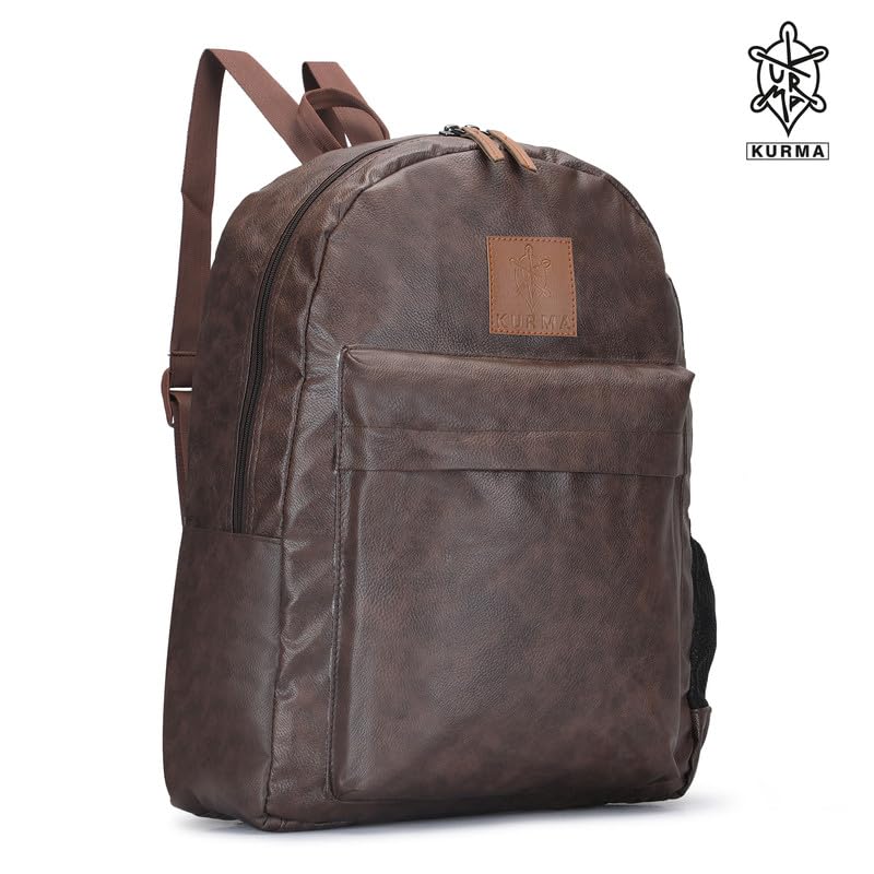 Stylish 14L PU Leather Backpack for Women - Lightweight Laptop Backpack with Bottle Pocket, Perfect for Office, School, Travel & Business (Fits 14