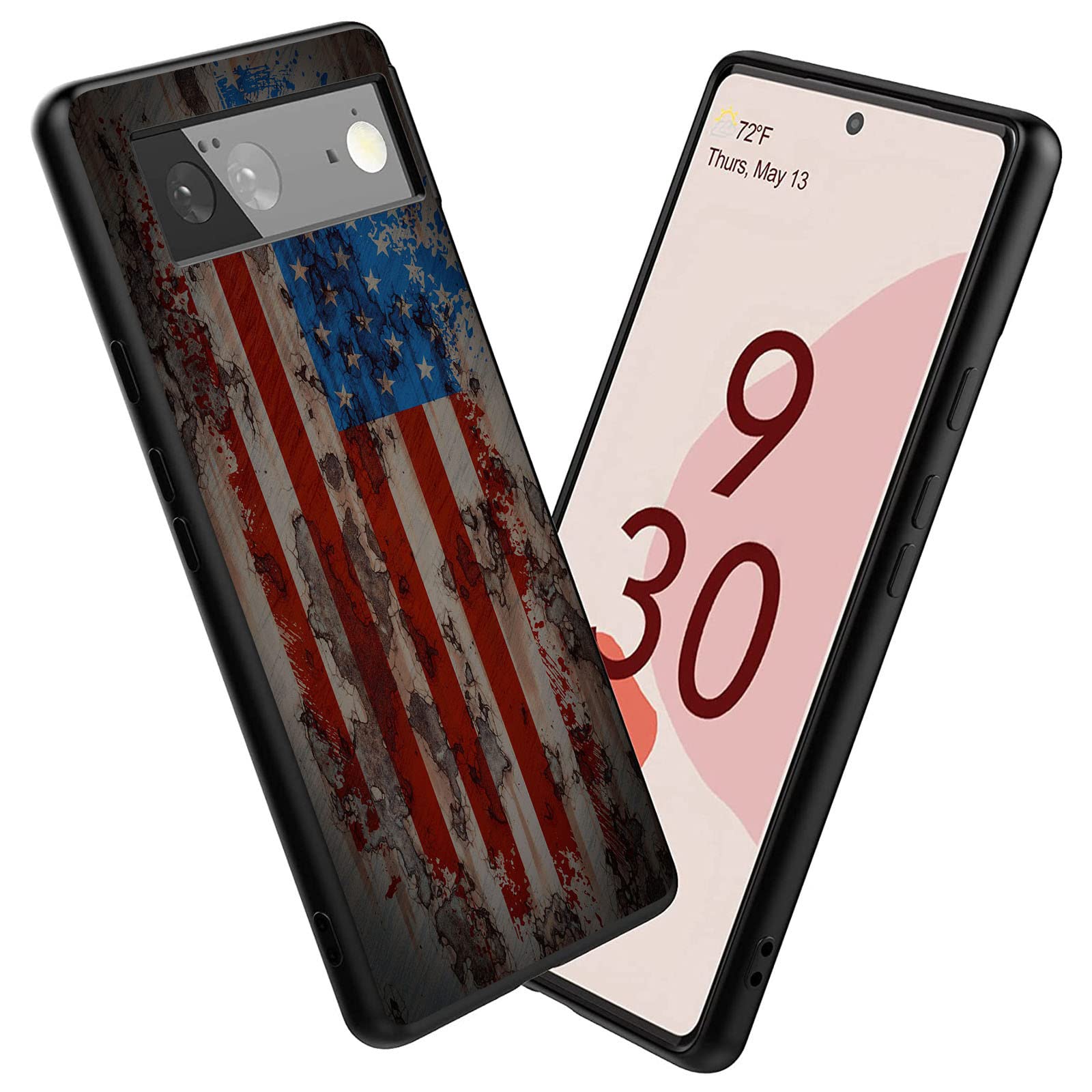 **Premium Soft Silicone Rubber Case for Google Pixel 6A - Shockproof & Drop Protection with American Flag Design - Perfect for Daily Use, Travel & Outdoor Activities**
