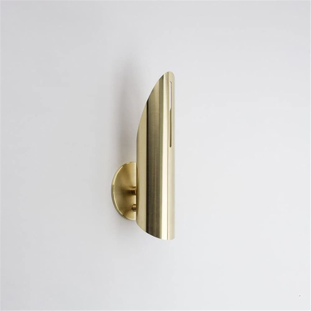 NIUYAO Modern Oblique Cut Tube Wall Sconce with Metal Shade - Gold Finish Postmodern Indoor Lighting Fixture for Living Room, Bedroom & Hallway Decor
