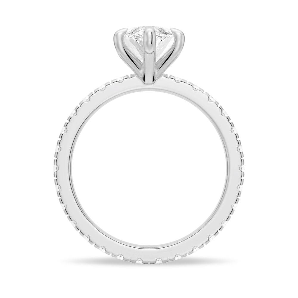 Exquisite Marquise Cut Moissanite Engagement Ring with Sparkling Eternity Pave Band - Perfect for Proposals, Anniversaries & Bridal Jewelry