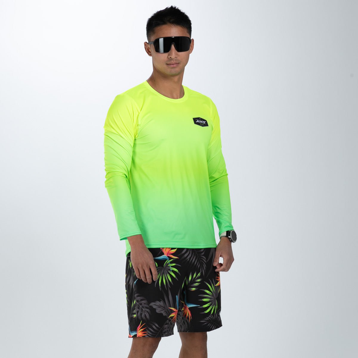 Limited Edition Men's Long Sleeve Tropical Magic Graphic Tee - Soft Cotton Casual Shirt for Streetwear & Vacation Outfits