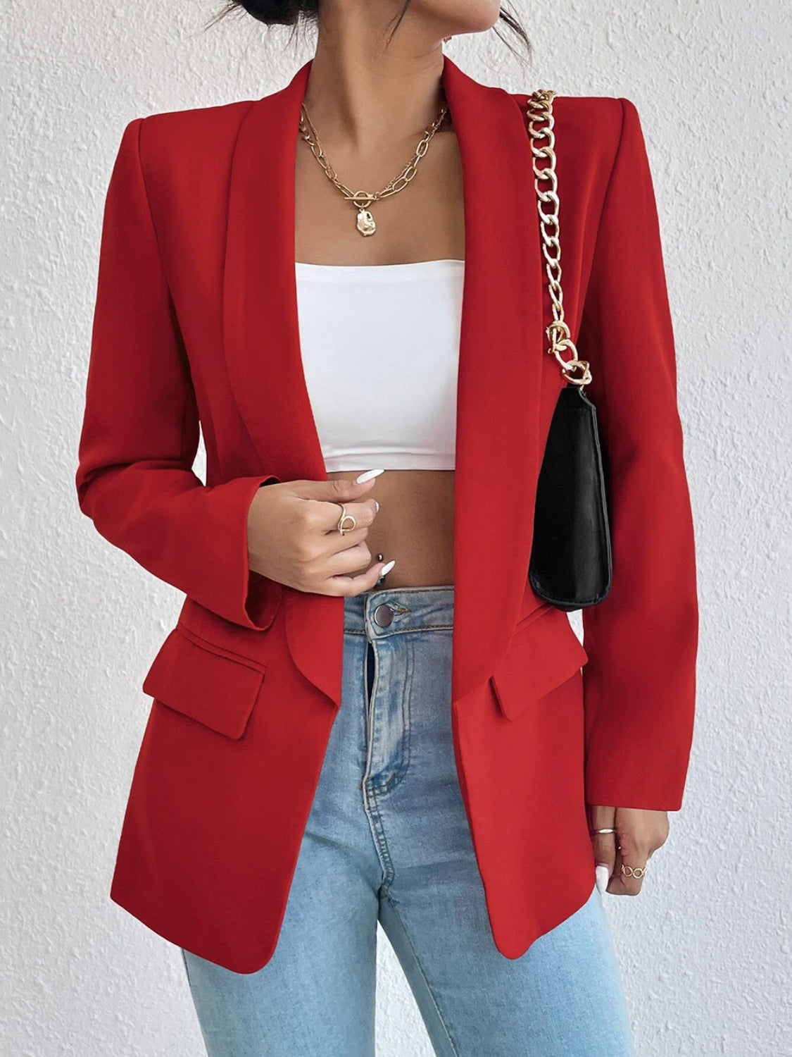 Elegant Shawl Collar Long Sleeve Blazer for Women - Stylish Office & Evening Wear - Perfect for Business Meetings, Date Nights & Formal Events
