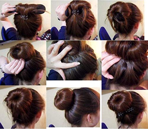 4-Piece Black Magic Hair Bun Maker Set - Foam Sponge Hair Twist Shaper, Donut Bun Former for Women & Girls (2 Large + 2 Small) - Perfect for Updos, DIY Styling, Weddings & Everyday Hair Accessories