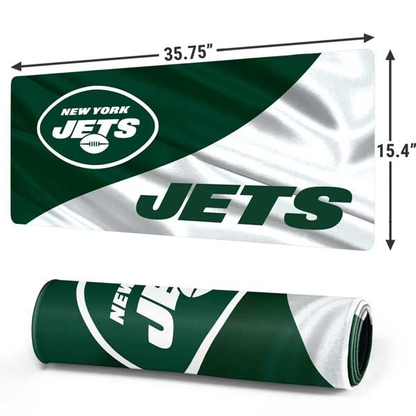 Skinit Extra Large Gaming Mouse Pad - Officially Licensed NFL New York Jets Design with Stitched Edges, Waterproof, Non-Slip Rubber Base - Perfect Desk Mat for Keyboard & Mouse - Ideal for Gaming, Office Work, and Home Computer Setup