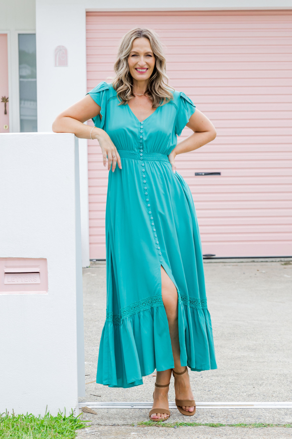 Louisa Maxi Dress in Jade - Elegant Long Flowy Summer Dress for Women | Perfect for Beach, Vacation & Casual Outings