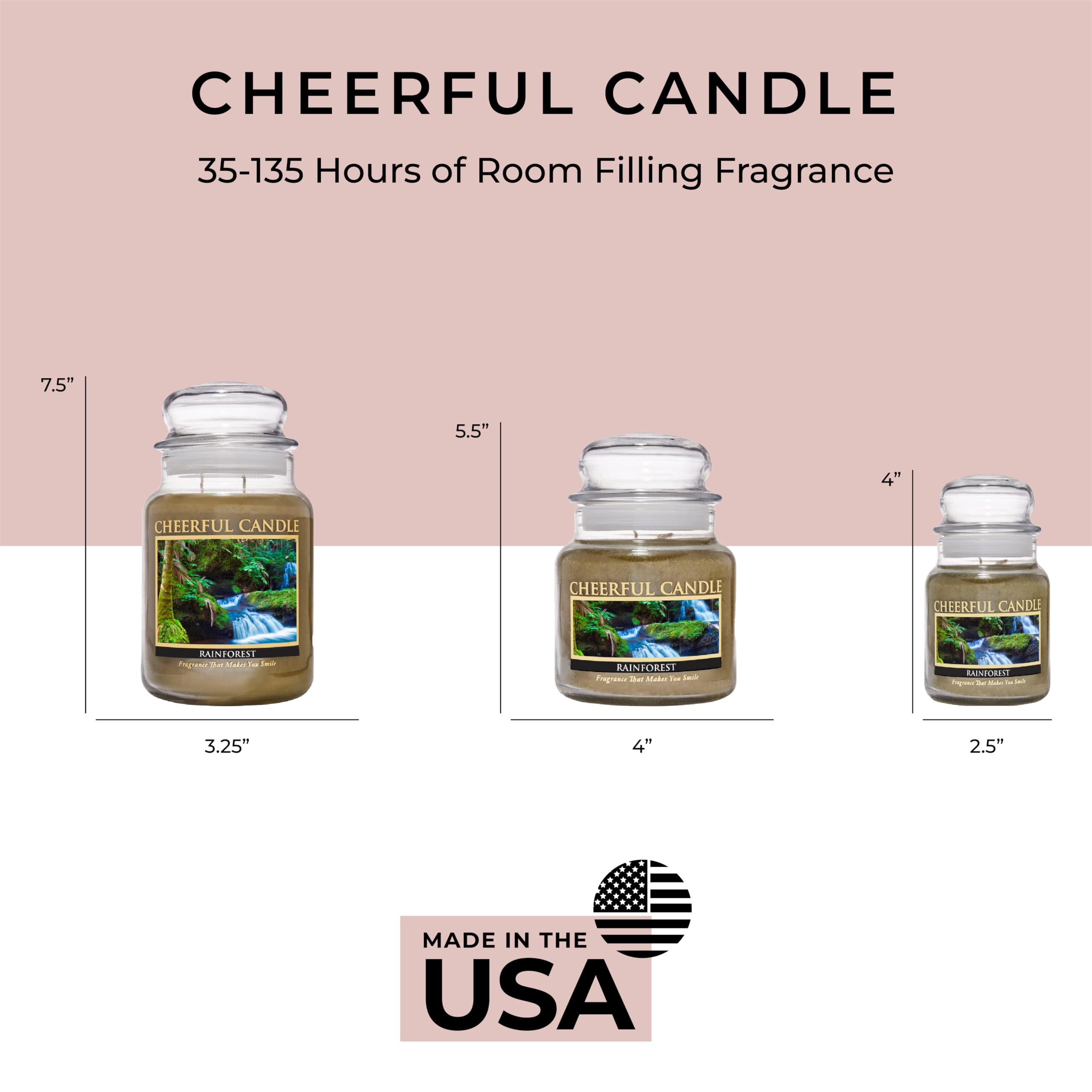 Rainforest Scented Candle - 16oz Jar with 80 Hours Burn Time, Aromatic Soy Wax Candle for Home, Office & Spa Relaxation - Perfect Gift for Women