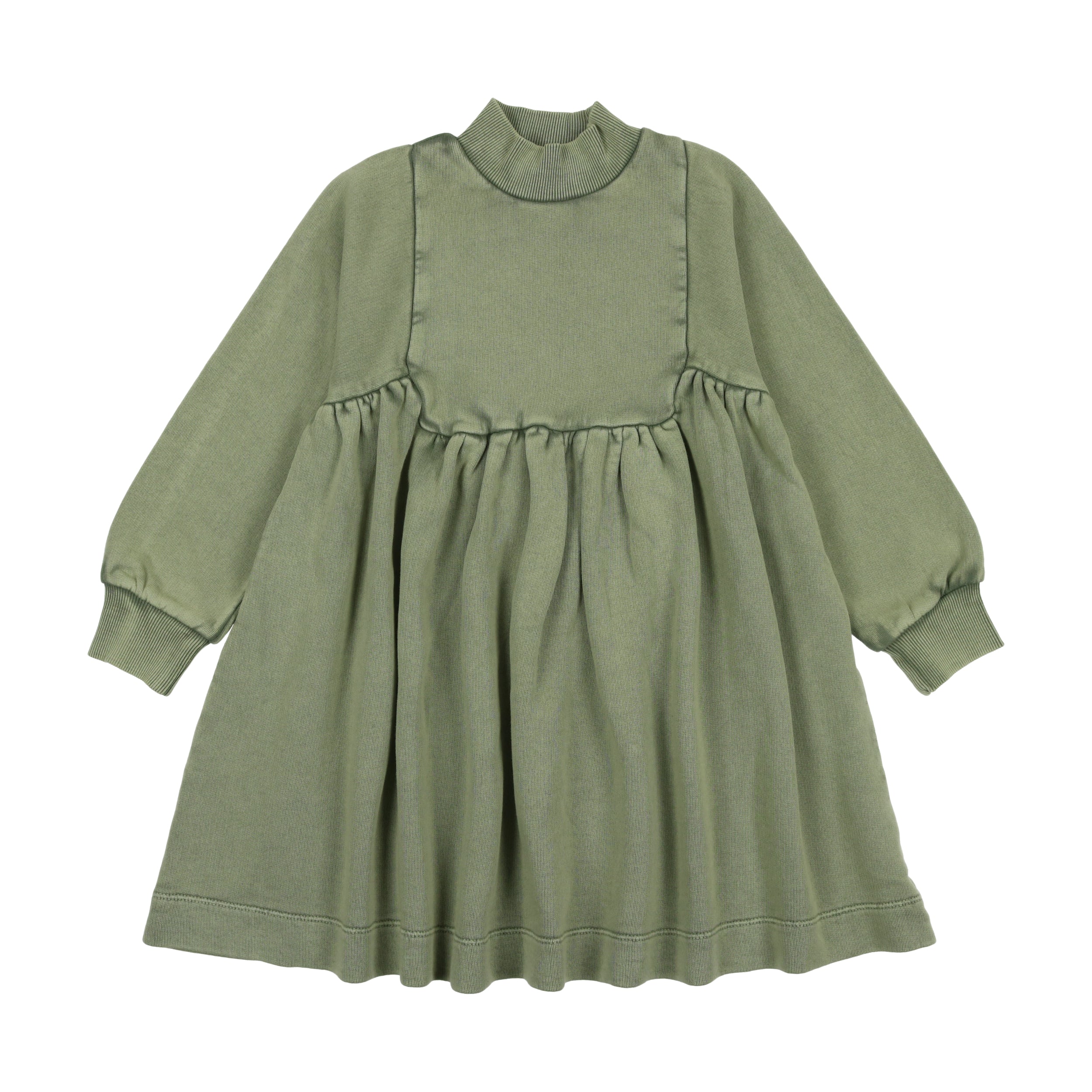 Farren & Me Women's Washed Turtleneck Bib Dress in Khaki - Casual Chic Outfit for Fall & Winter | Perfect for Work, Dates & Holiday Gatherings
