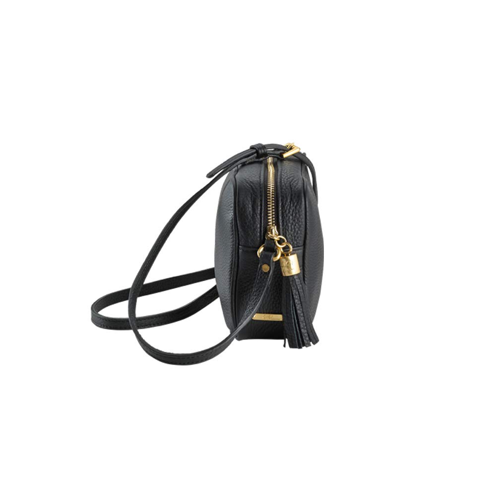 GiGi New York Handcrafted Women's Pebble Grain Leather Madison Crossbody Camera Bag - Stylish & Durable for Travel, Work & Everyday Use