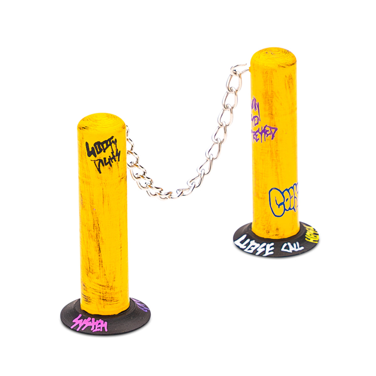FutureBoundPrints Fingerboard Ramp with Thrashed Chain Barrier - Professional Skateboard Training Ramp for Fingerboards - Perfect for Skate Park Replicas & Indoor Practice