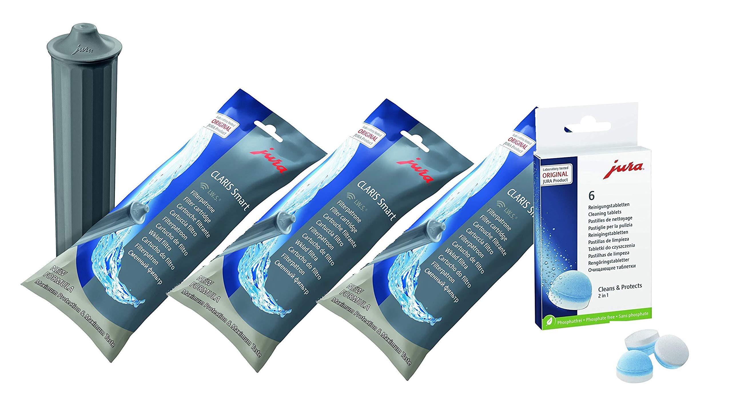 Jura Claris Smart Water Filter & Cleaning Tablets Combo - 3 Filters + 6 Tablets for Coffee Machines | Premium Water Filtration System for Jura Espresso Makers & Automatic Coffee Brewers