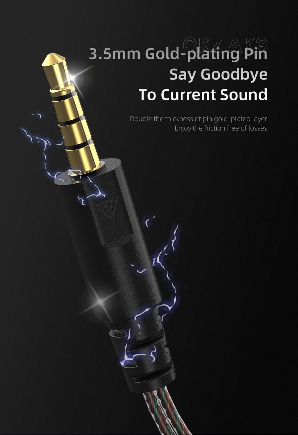 Premium Wired Earbuds with Microphone - Heavy Bass & Zero Latency IEM Headphones for Audiophiles - 3.5mm Jack Earphones (Transparent Black/Gold) - Perfect for Gaming, Music, Calls & Workouts - CABLEDUCK QKZ
