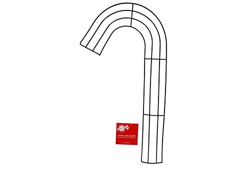 14-Inch Christmas House Metal Candy Cane Shaped Wreath Form - Holiday Door Decor, Festive Wall Hanging for Xmas Party & Home Decoration