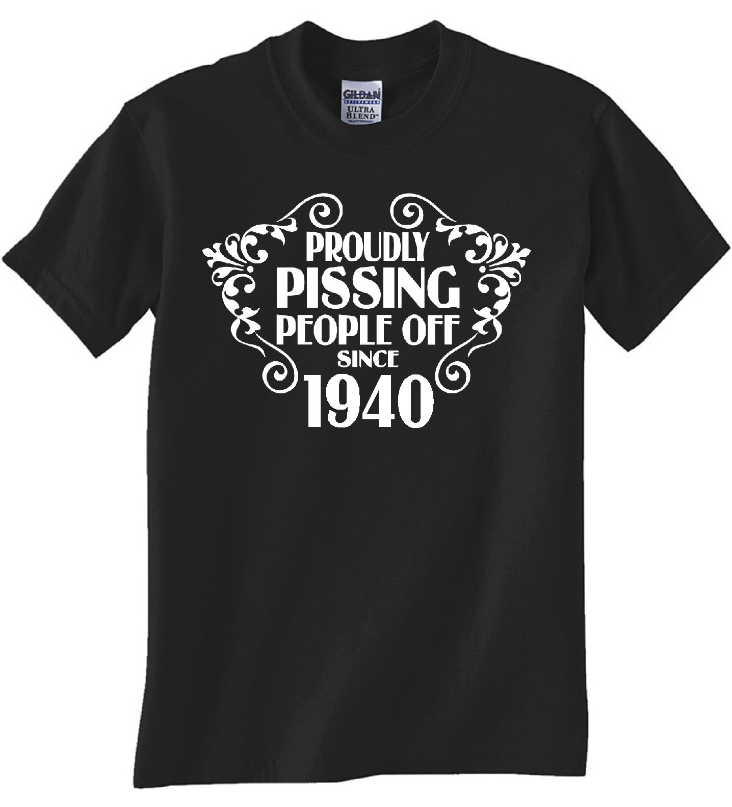 1940s Black T-Shirt - Vintage Offensive Design for Bold Fashion
