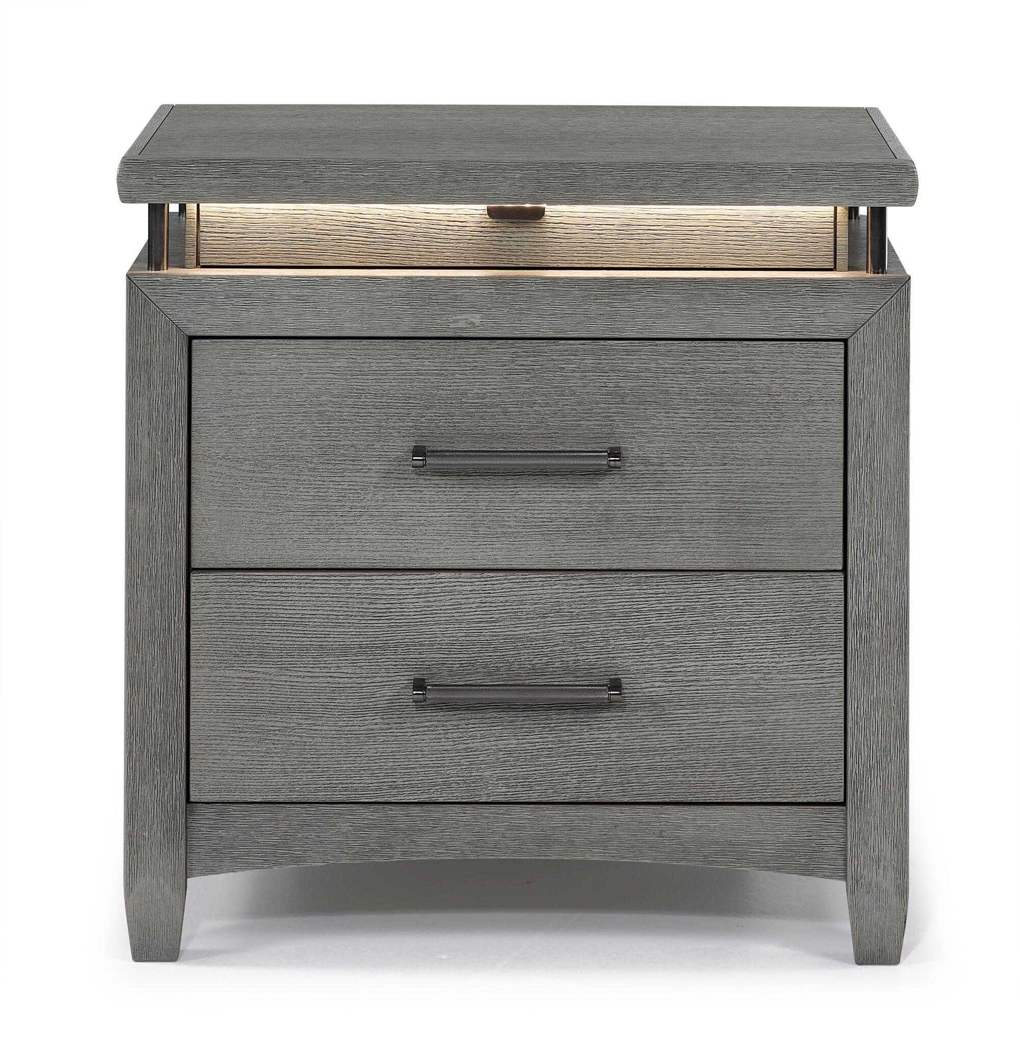 Modern Grey Chelsea Nightstand - Stylish Bedside Table for Small Spaces, Bedroom, Living Room & Dorm - Compact Storage with Drawer & Shelf