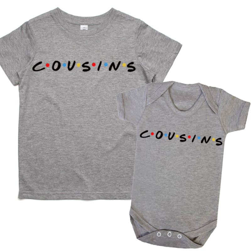 Cousins Matching Baby Vests & T-Shirts Set - MRK X Collection | Perfect for Family Photos, Special Occasions & Twin Outfits