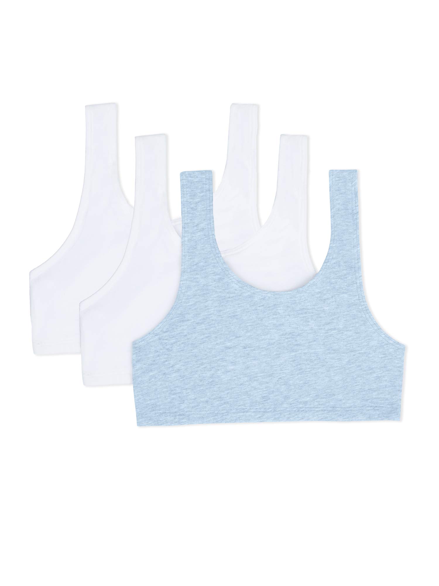 Fruit of the Loom Girls' Cotton Built-up Stretch Sports Bra - Comfortable Support for Active Kids - Perfect for Gymnastics, Dance & Play