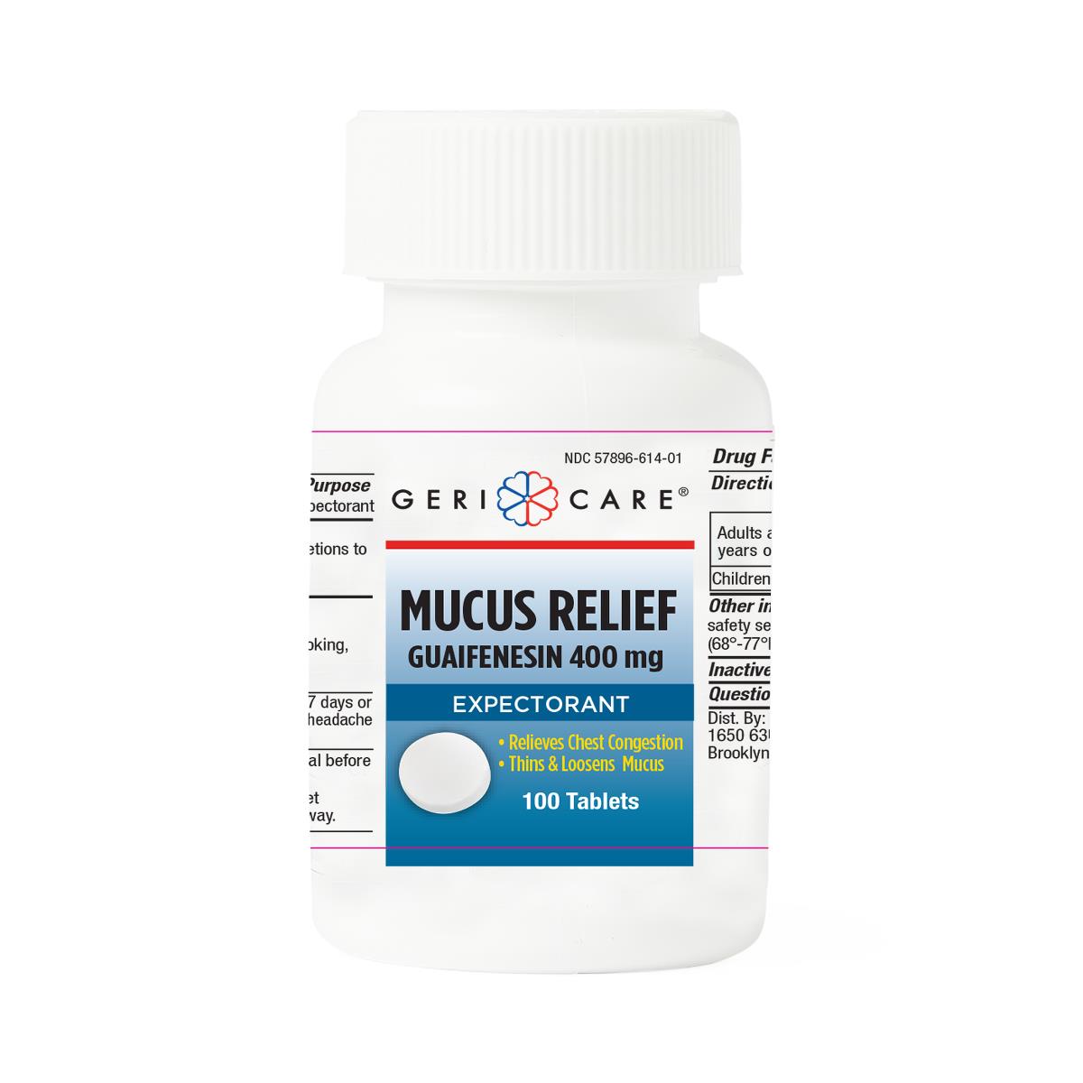 Guaifenesin Tablets for Cough Relief - Expectorant Medicine for Chest Congestion & Mucus - Cold & Flu Symptom Relief - Daytime & Nighttime Use