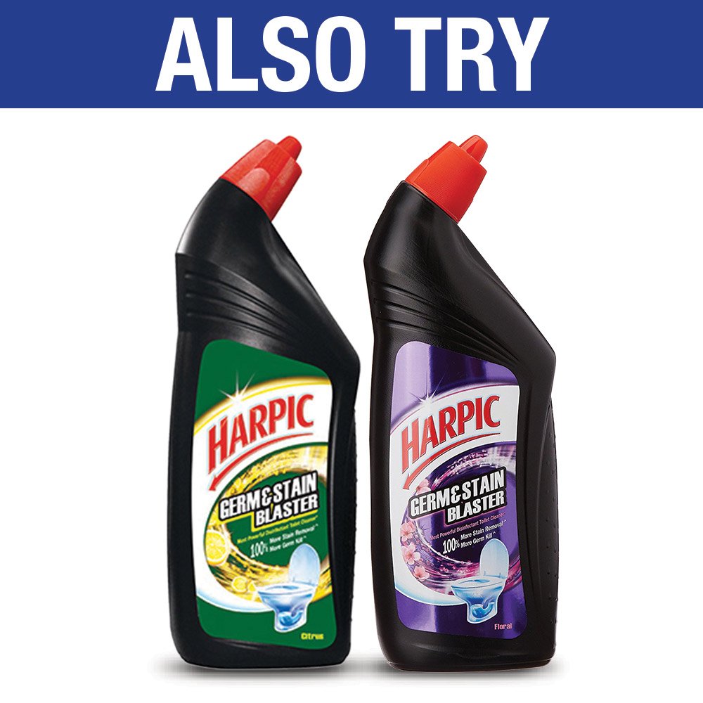 Harpic Fresh Citrus Disinfectant Toilet Cleaner Liquid - 500ml | Kills 99.9% Germs & Bacteria | Bathroom, Toilet & Sink Cleaning | Fresh Citrus Scent