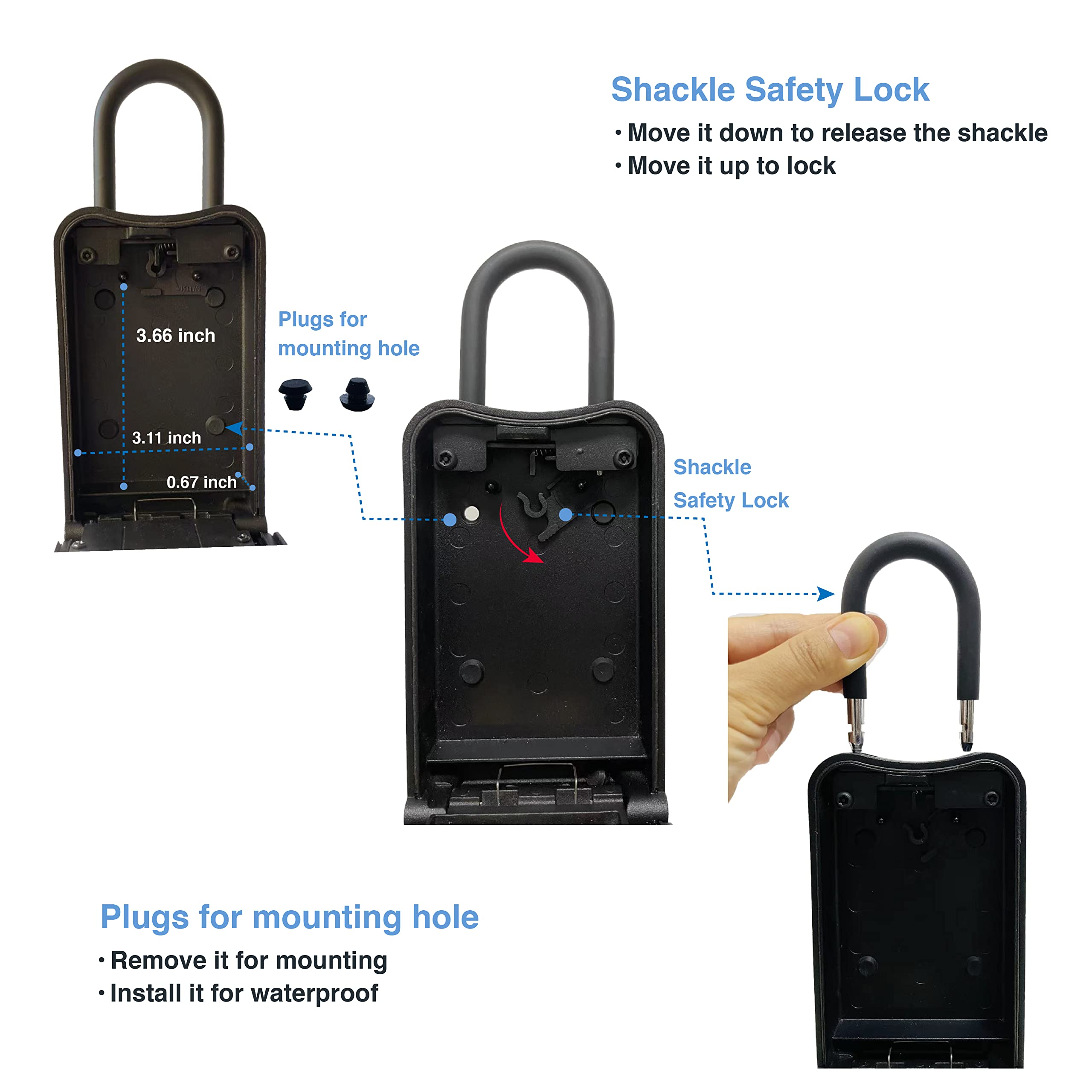 MojoBox Smart Digital Lockbox - Bluetooth Key Lockbox with iOS/Android App | Generate Offline Access Codes for One-Time, Temporary & Permanent Use | Perfect for Vacation Rentals, Airbnb Hosts & Property Management