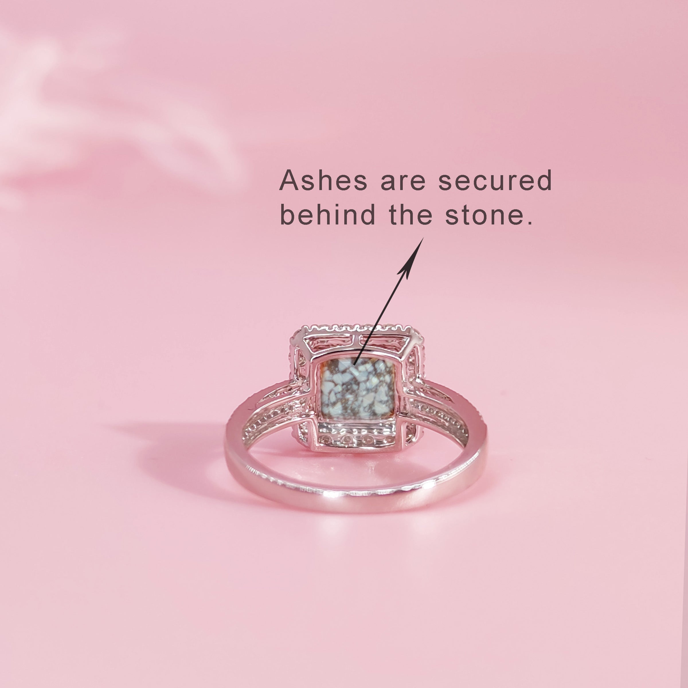 Princess Cut Moissanite Ring in Amber Dusk - Elegant Ashes Jewelry for Women | Perfect for Weddings, Anniversaries & Special Occasions