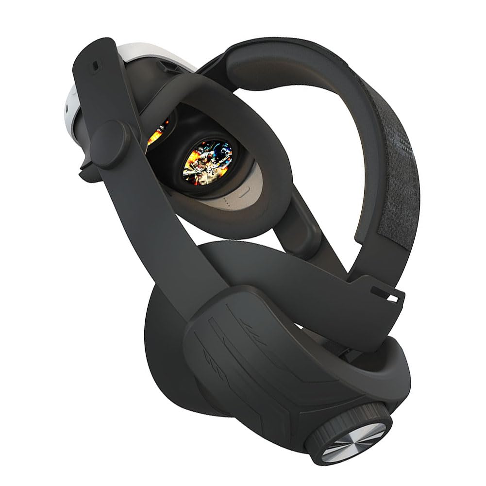 CRGANGZY Adjustable Lightweight Replacement Head Strap for Meta Quest 3 - Comfortable VR Headset Accessory Reduces Face Pressure (Black) - Perfect for Gaming, Virtual Reality & Extended Play Sessions