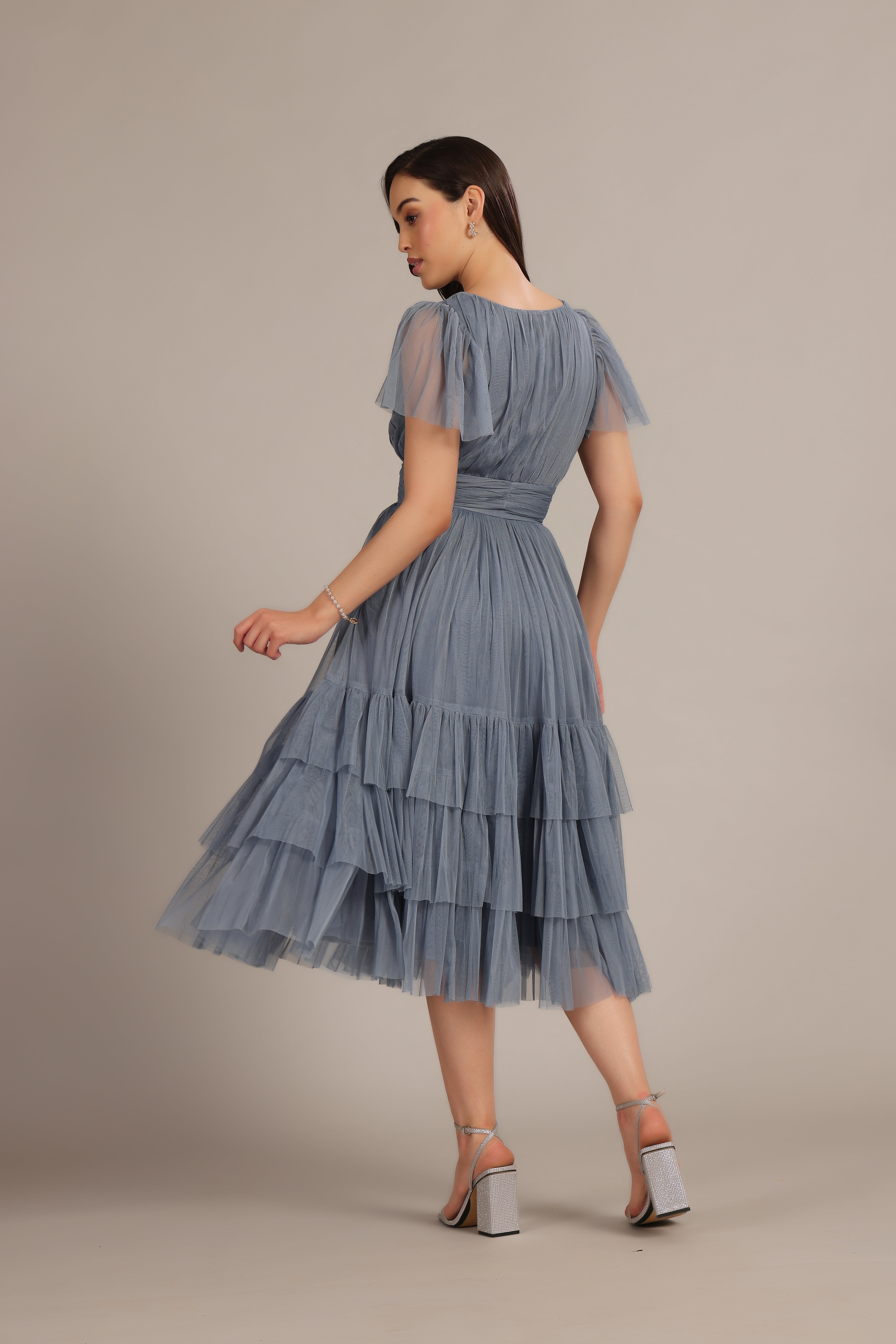 Elegant Madison Dusty Blue Bridesmaid Dress - A-Line Floor Length Formal Gown for Weddings, Prom & Special Occasions