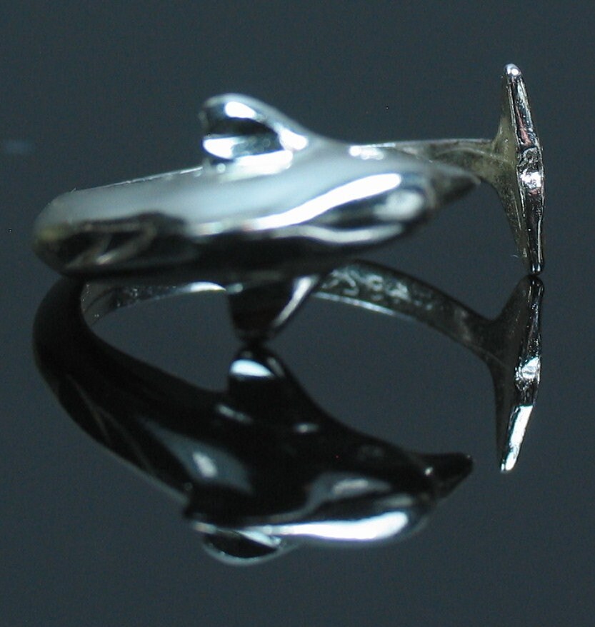 Sterling Silver Dolphin Ring - Open Band Design - Available in Sizes 6, 7, 8 & 9 - Perfect for Beach Lovers & Ocean-Themed Jewelry Gifts
