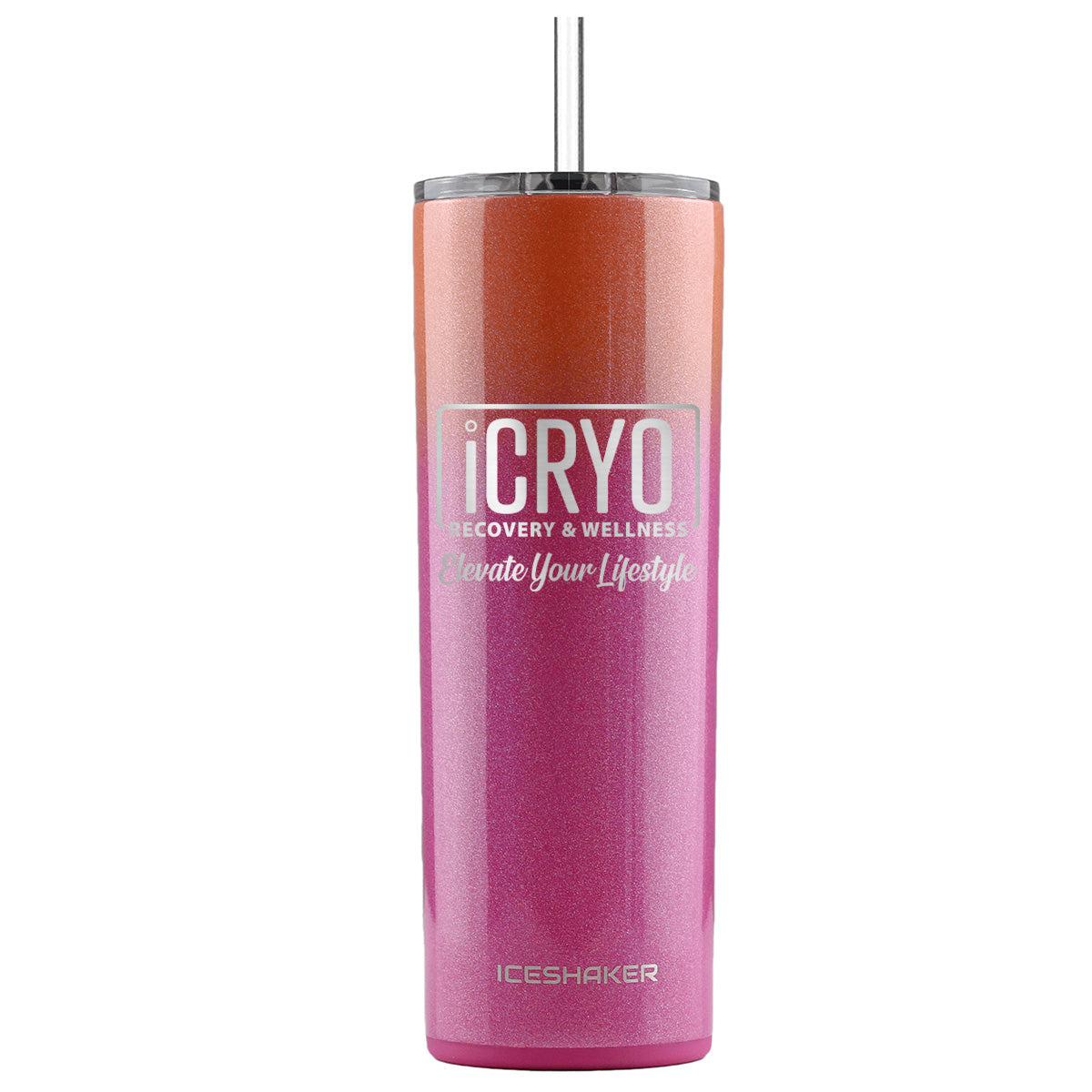 iCRYO Custom 20oz Skinny Tumbler with Straw & Lid - Insulated Stainless Steel Water Bottle for Hot & Cold Drinks - Perfect for Gym, Office, Travel & Outdoor Activities