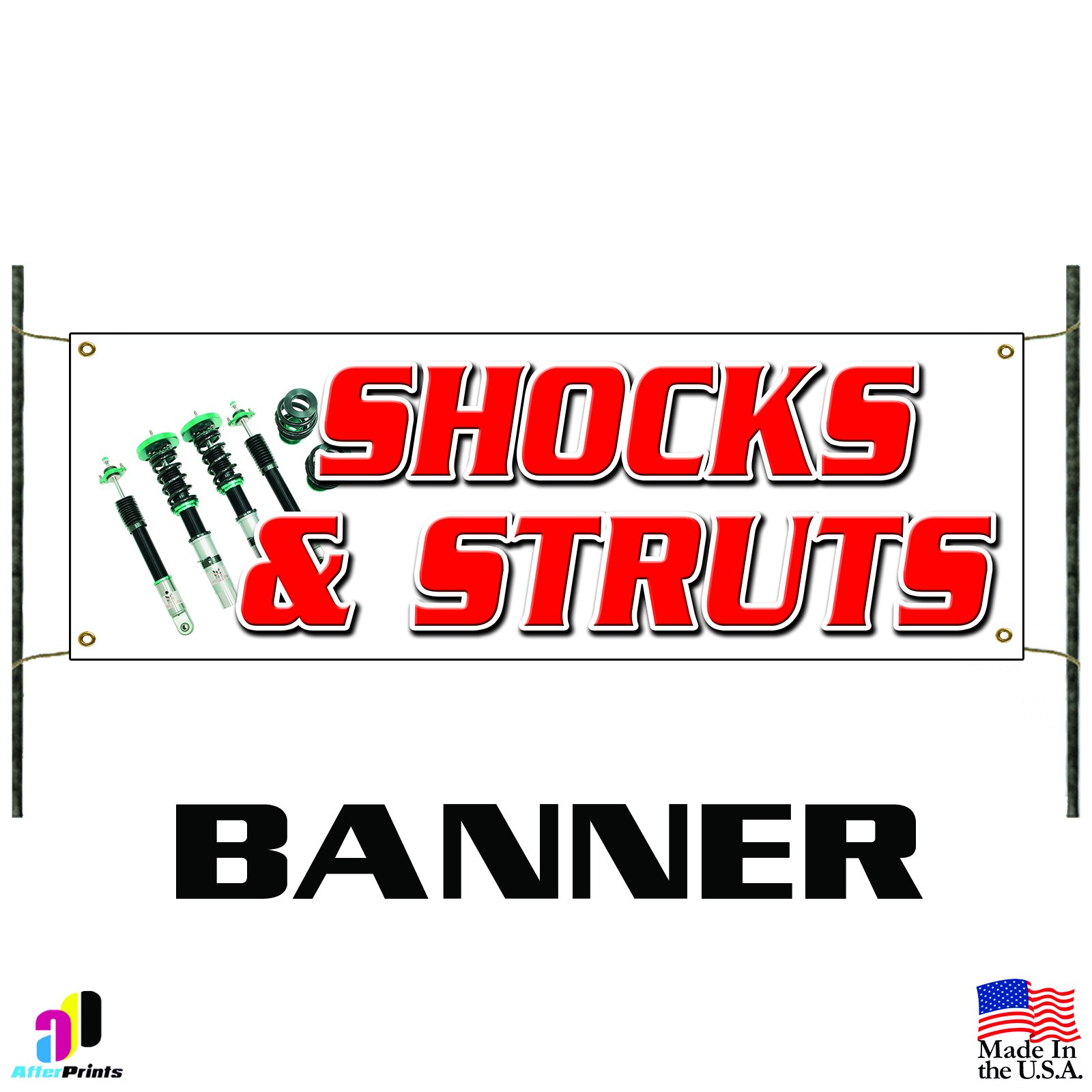 High-Quality Shocks & Struts Banner Sign for Auto Repair Shops - Durable Car Brake & CV Repair Business Signage - Perfect for Garage, Mechanic Shop & Auto Dealership Advertising