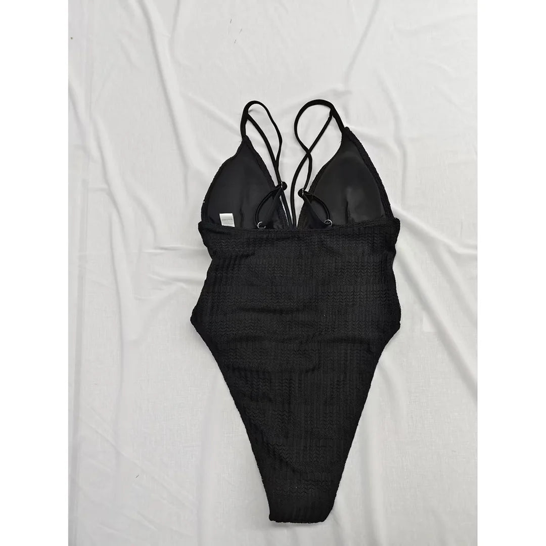 XXL V-Neck Mesh Sheer One Piece Swimsuit for Women - High Leg Cut Monokini Bathing Suit in 5 Colors (V6168) | Perfect for Beach Vacations, Pool Parties & Summer Getaways