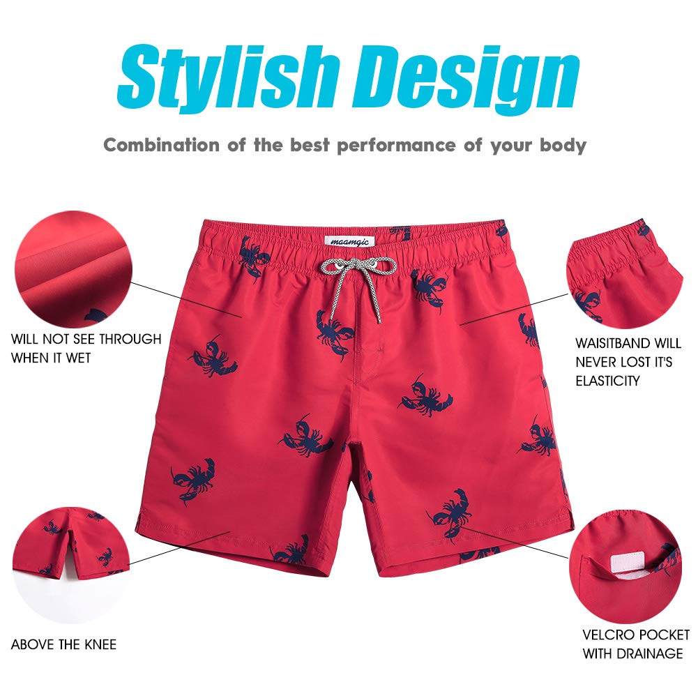 Men's Slim Fit Swim Shorts 7 Inch - Quick Dry, Stretch Comfort, UPF 50+ for Swimming, Beach, Pool & Water Sports