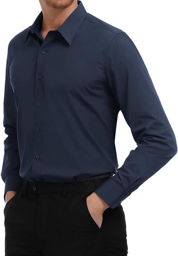 Paul Jones Men's Long Sleeve Button Down Dress Shirt Cardigan - Formal Office Wear & Business Casual Outfits for Men